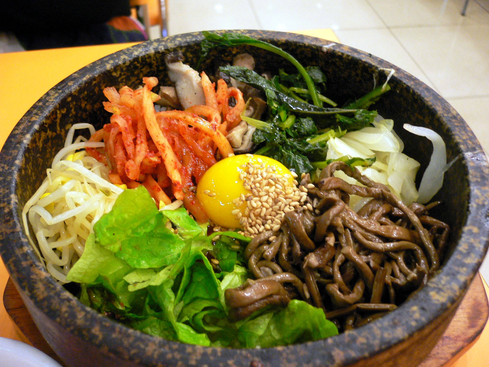 Authentic Korean Bibimbap Bowl Background