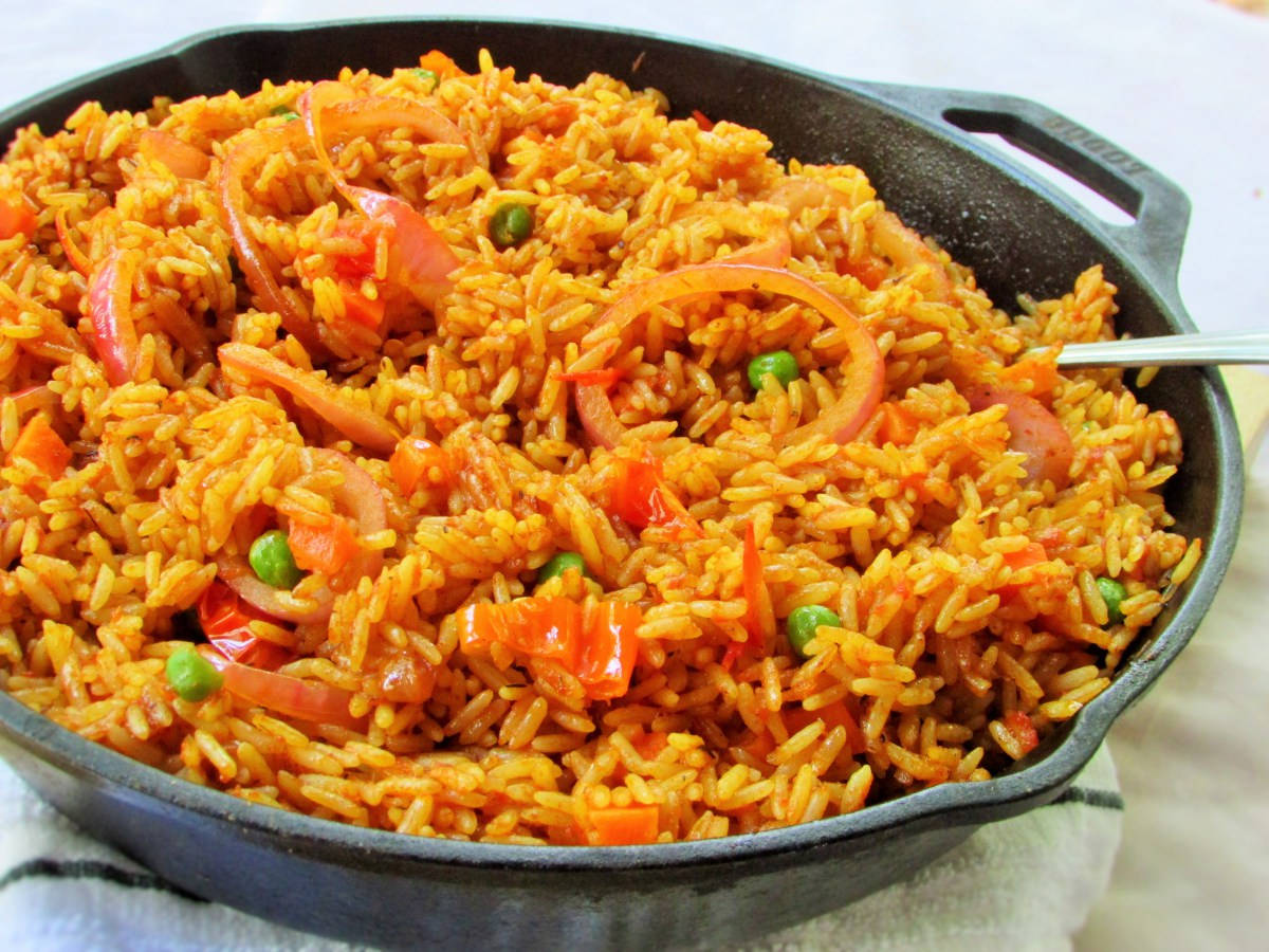 Authentic Paella Rice Dish Background