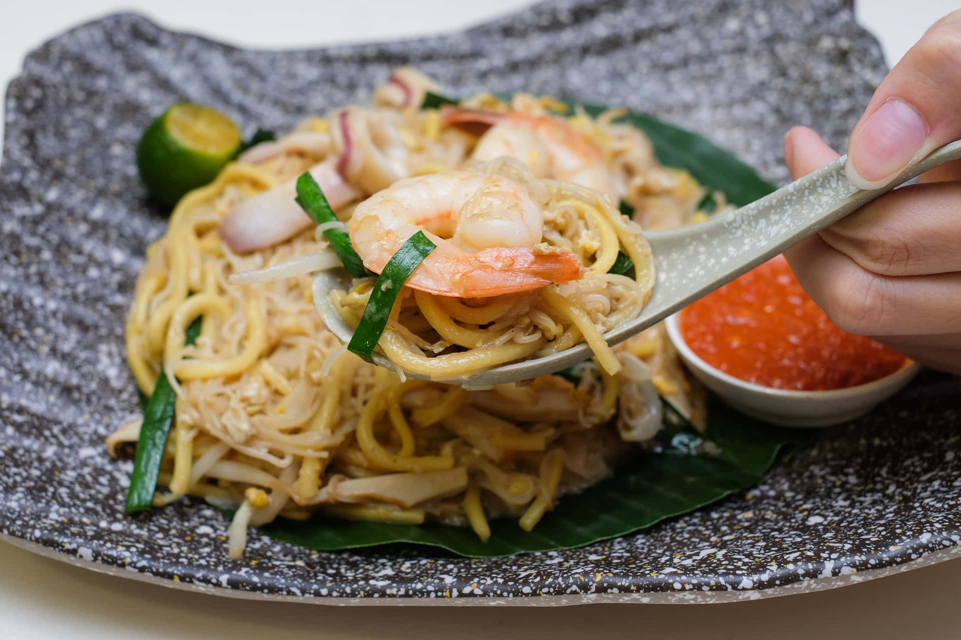 Authentic Penang Fried Hokkien Mee Capturing Flavorful Experience Background