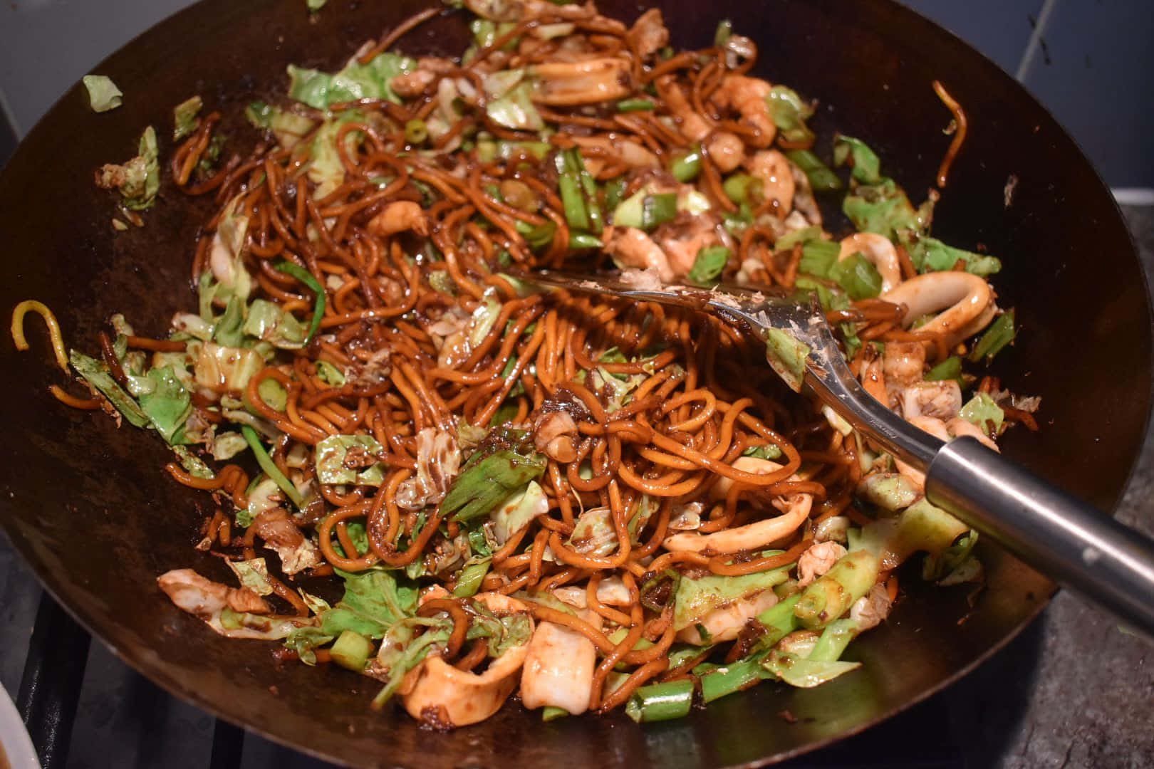 Authentic Preparation Of Delicious Hokkien Mee Background