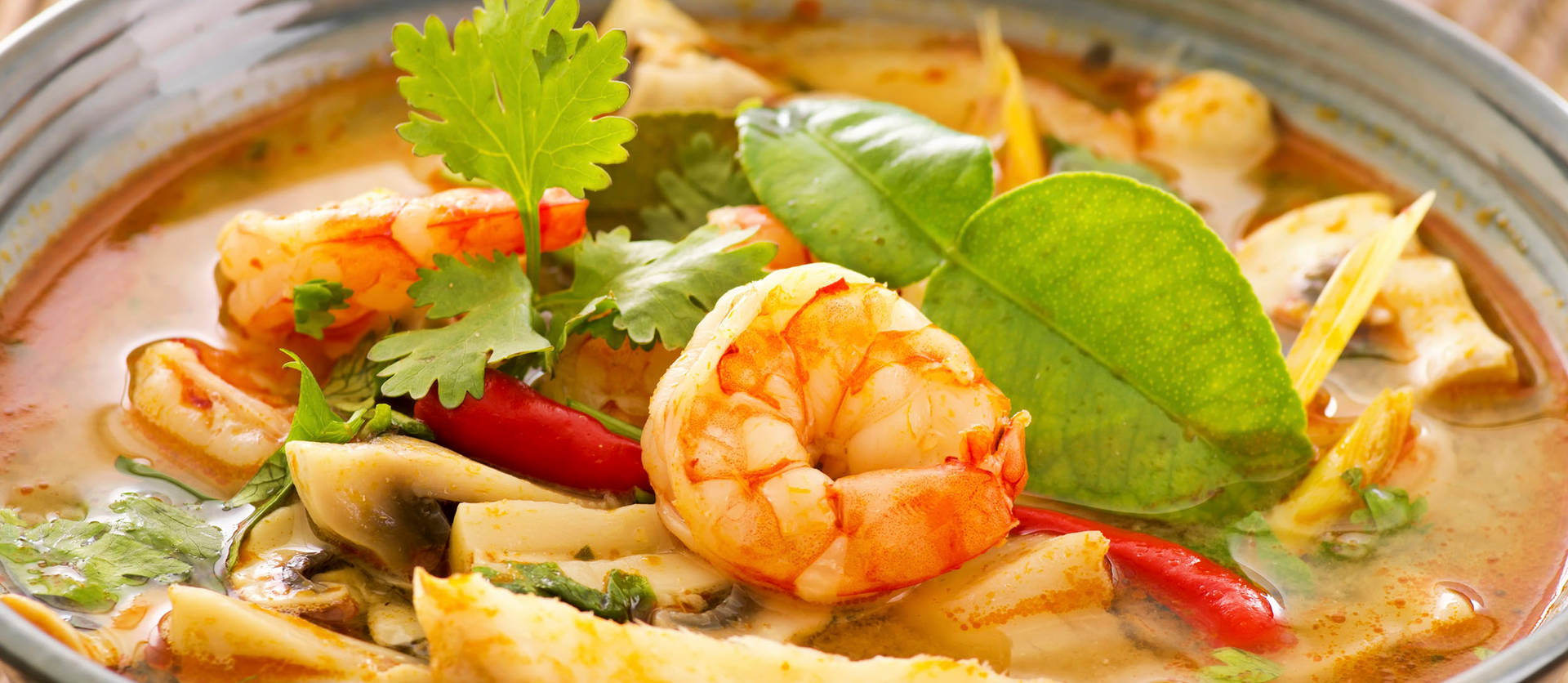 Authentic Seafood Tom Yum Soup - A Delicacy Of Thai Cuisine Background