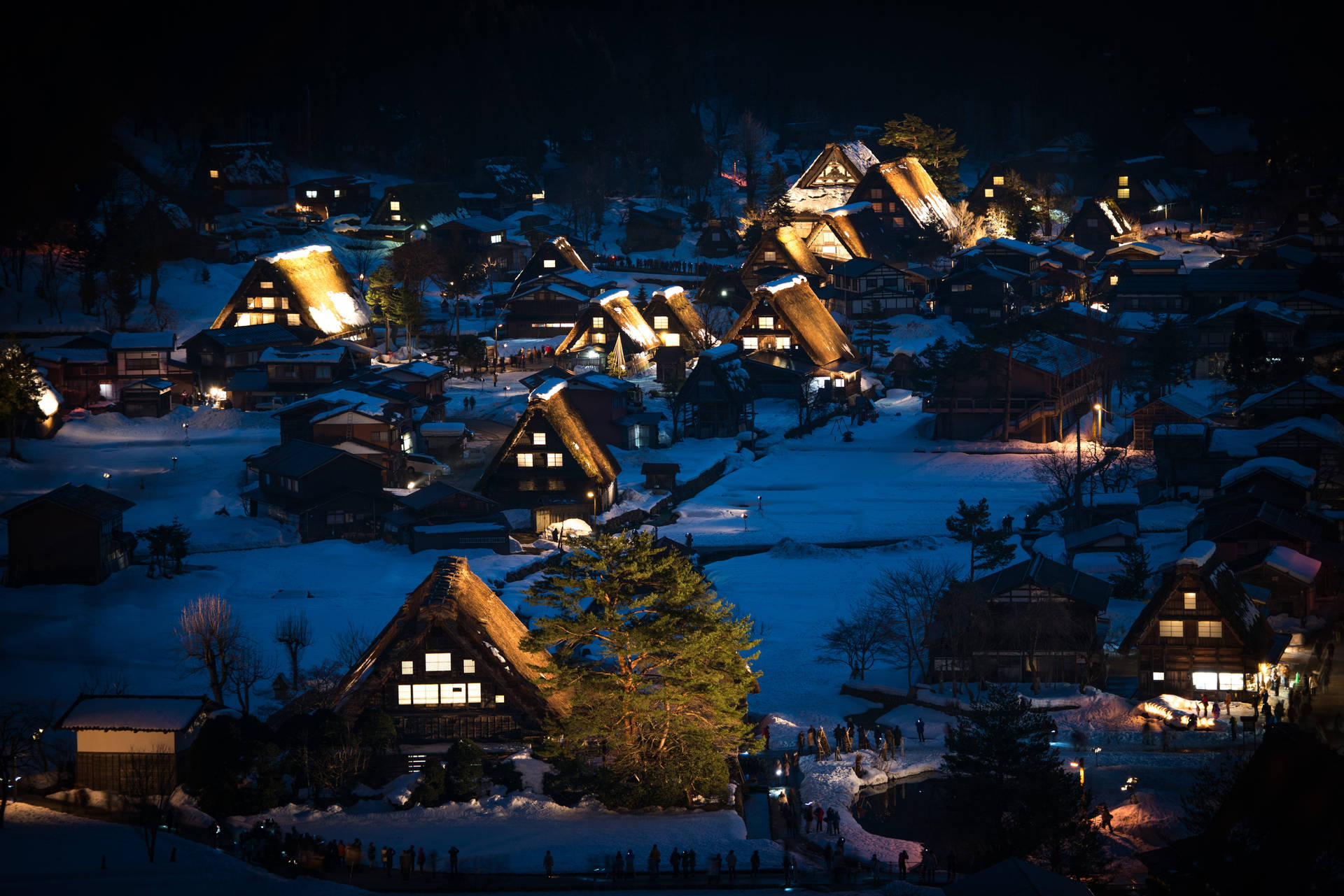 Authentic Shirakawa-go Village Background