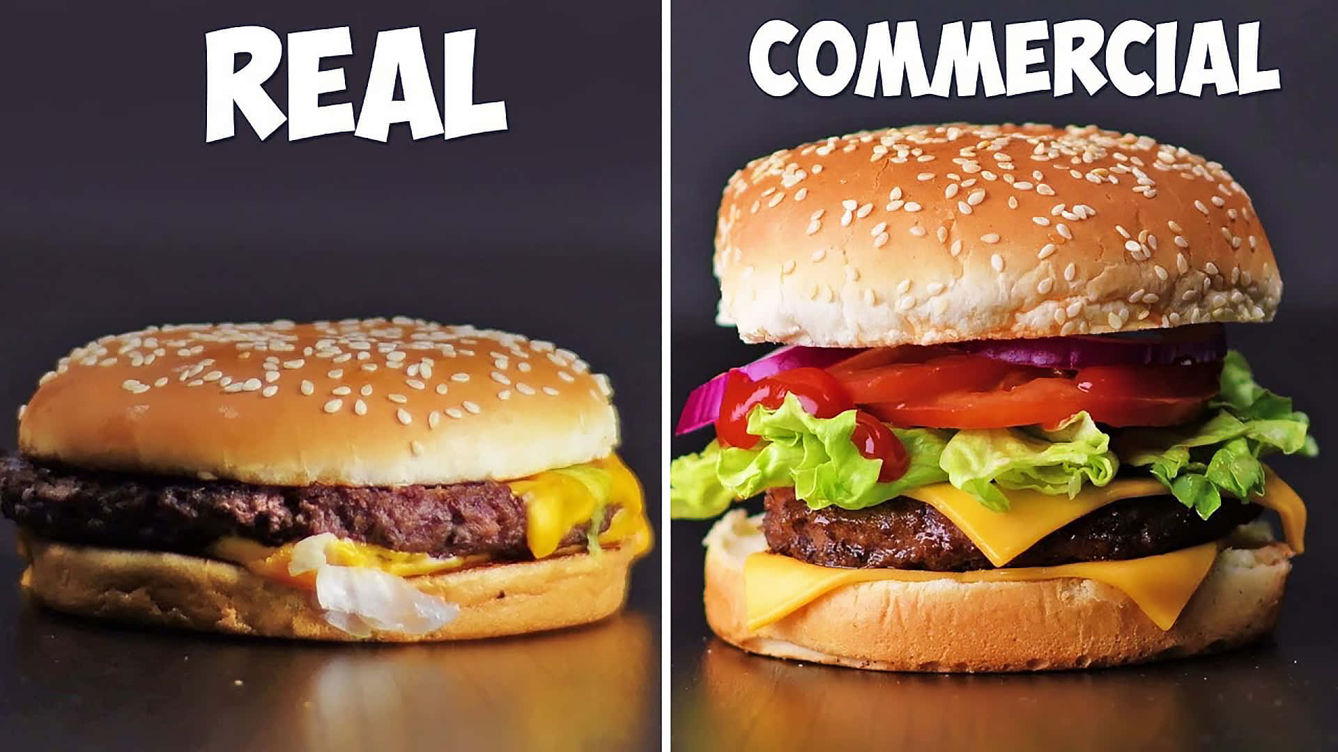 Authentic Vs Commercialized Burger Concept Background