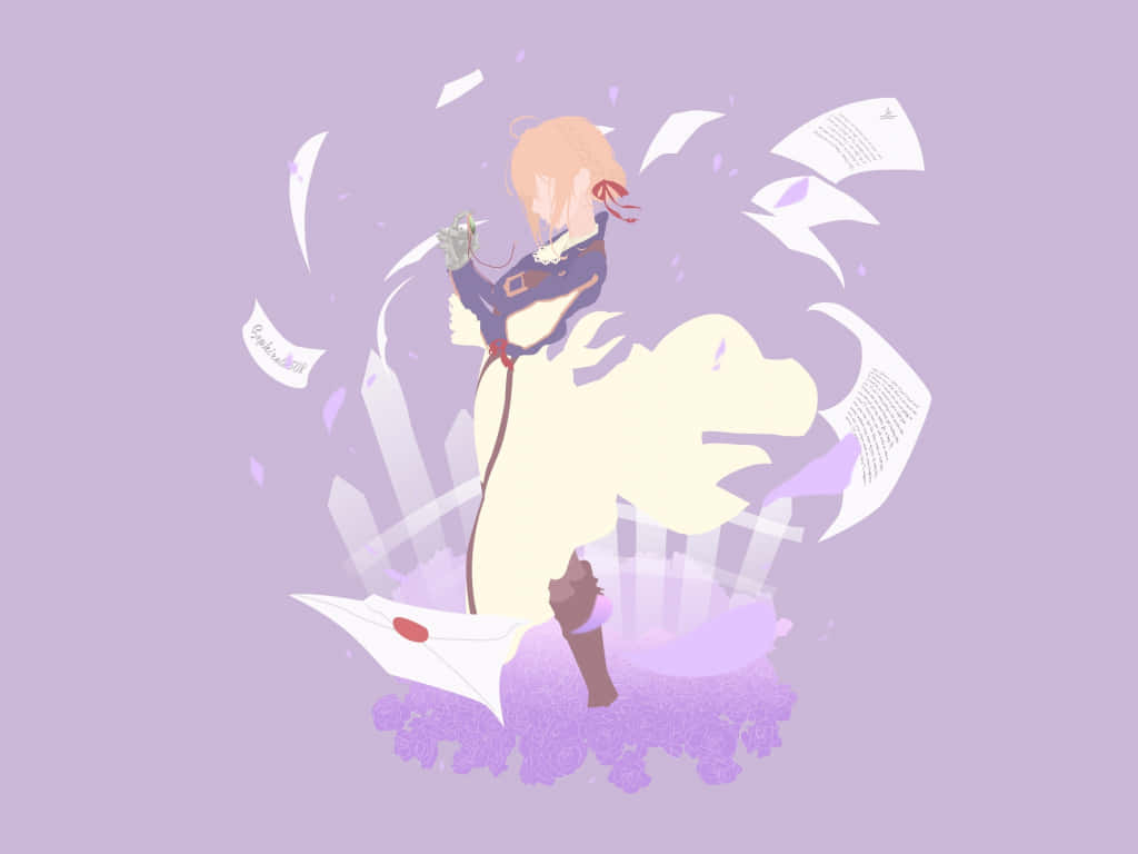 Auto Memory Doll Violent Evergarden Minimal Anime Background