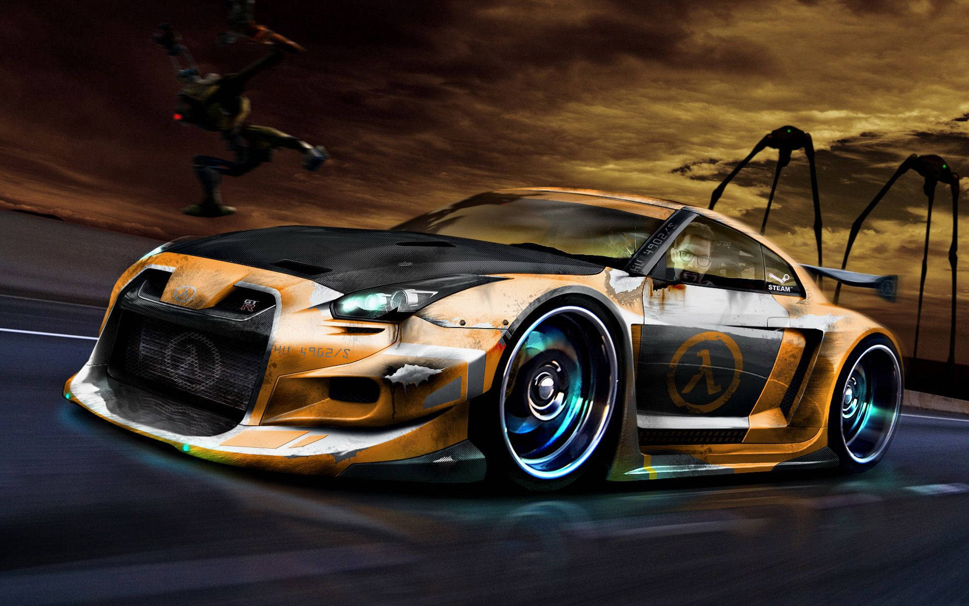 Auto Racing Digital Art Background