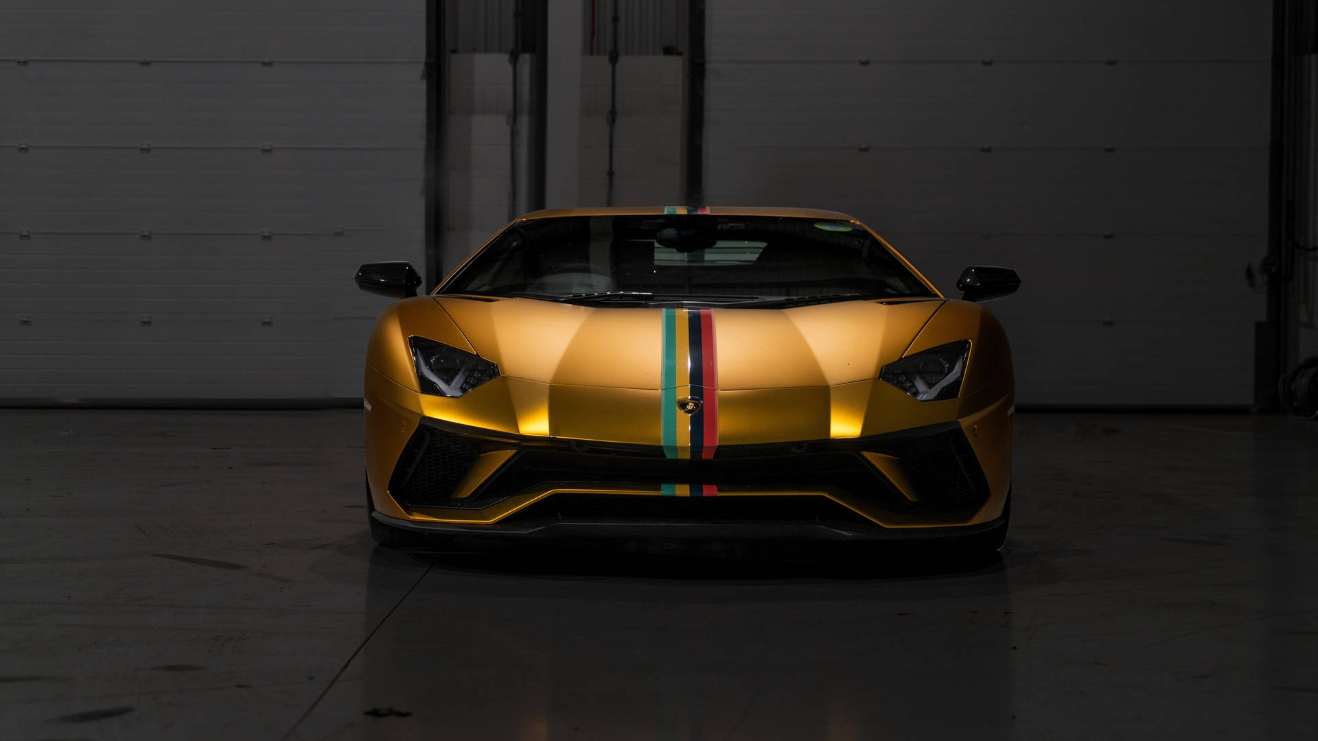 Auto Racing Gold Lamborghini Background