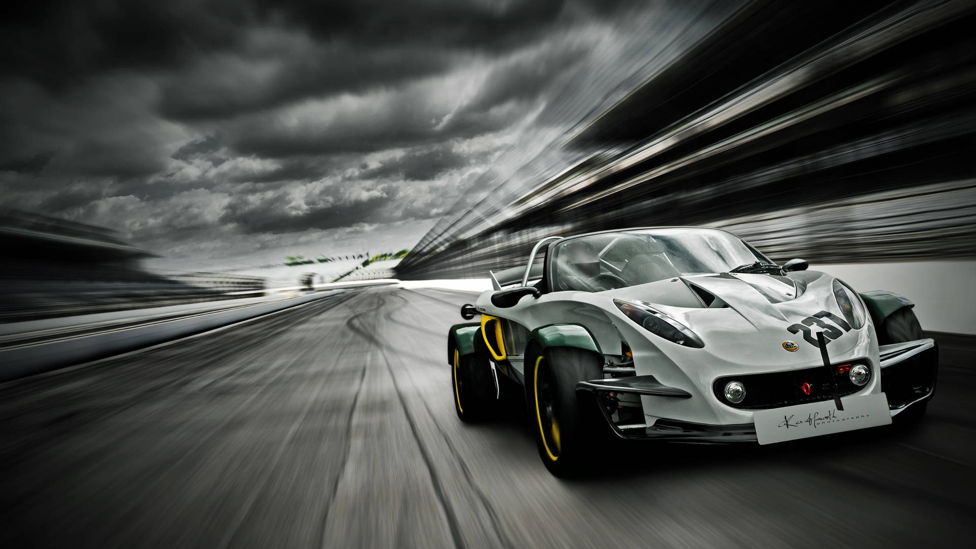 Auto Racing White Lotus Background