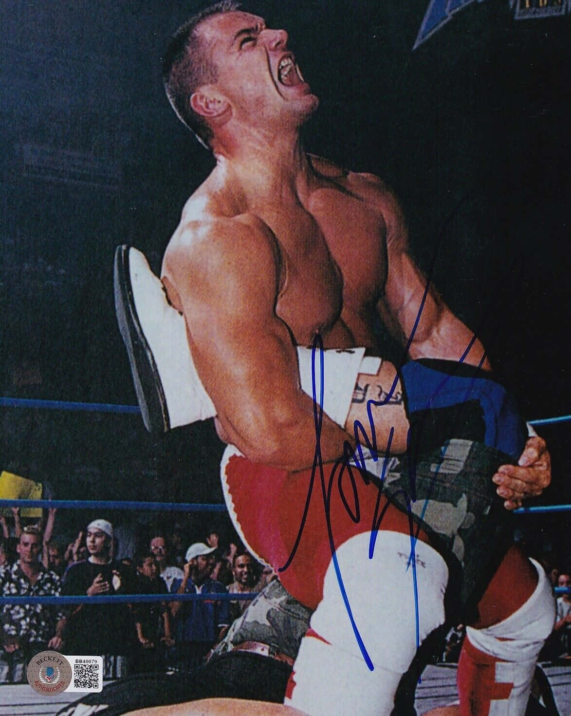 Autographed Lance Storm Image Against Boston Crab Background
