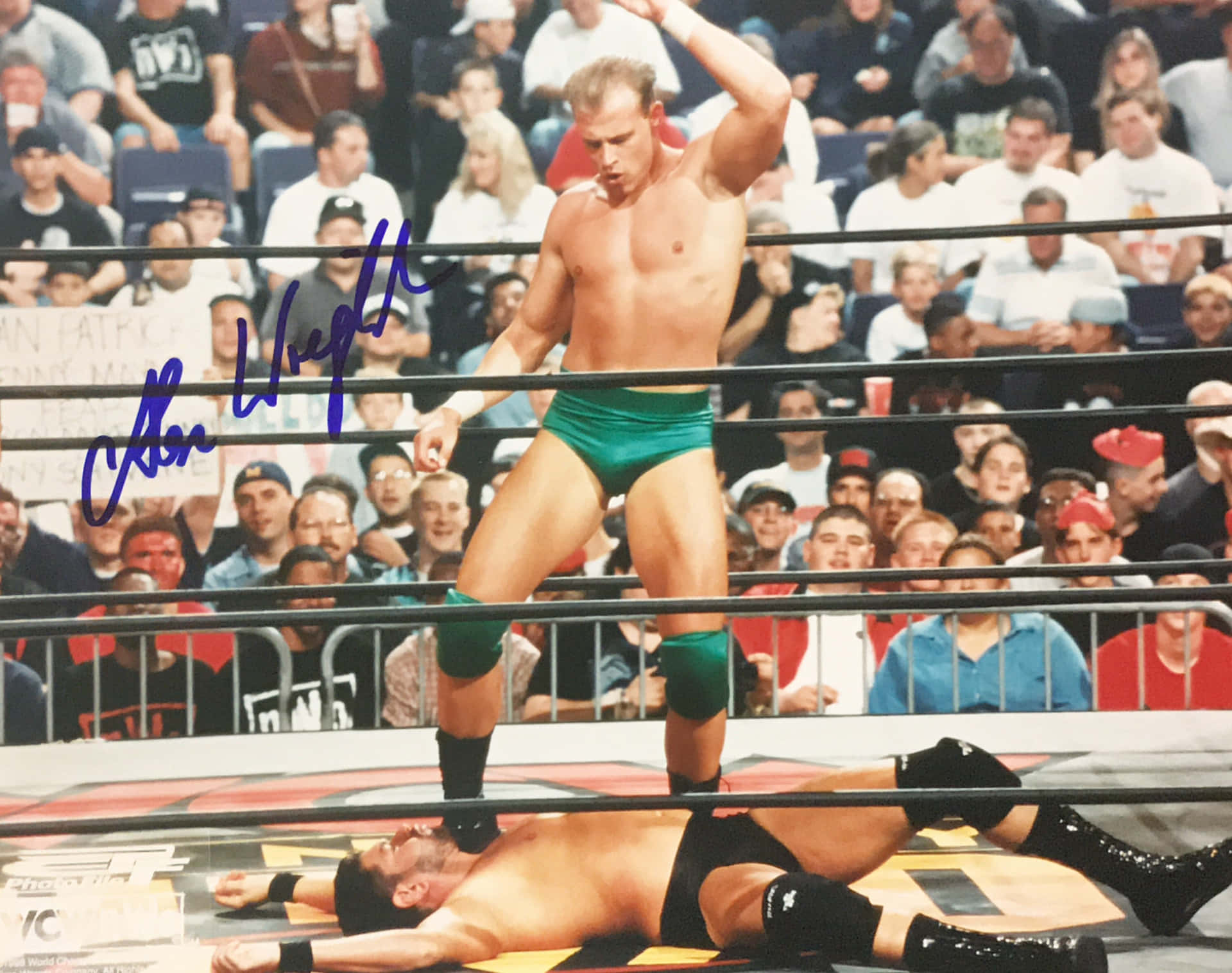 Autographed Photo Of Alex Wright Background