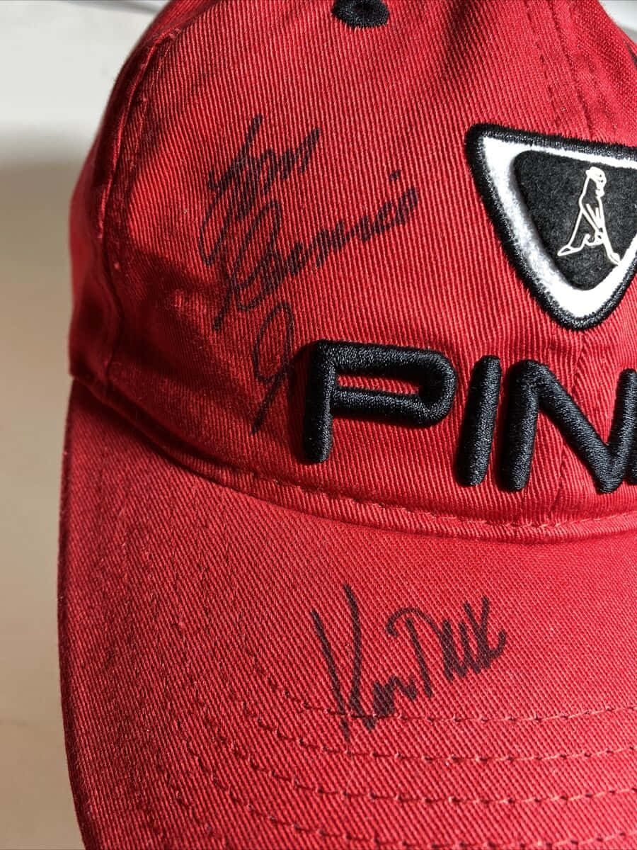 Autographed Ping Golf Cap Background
