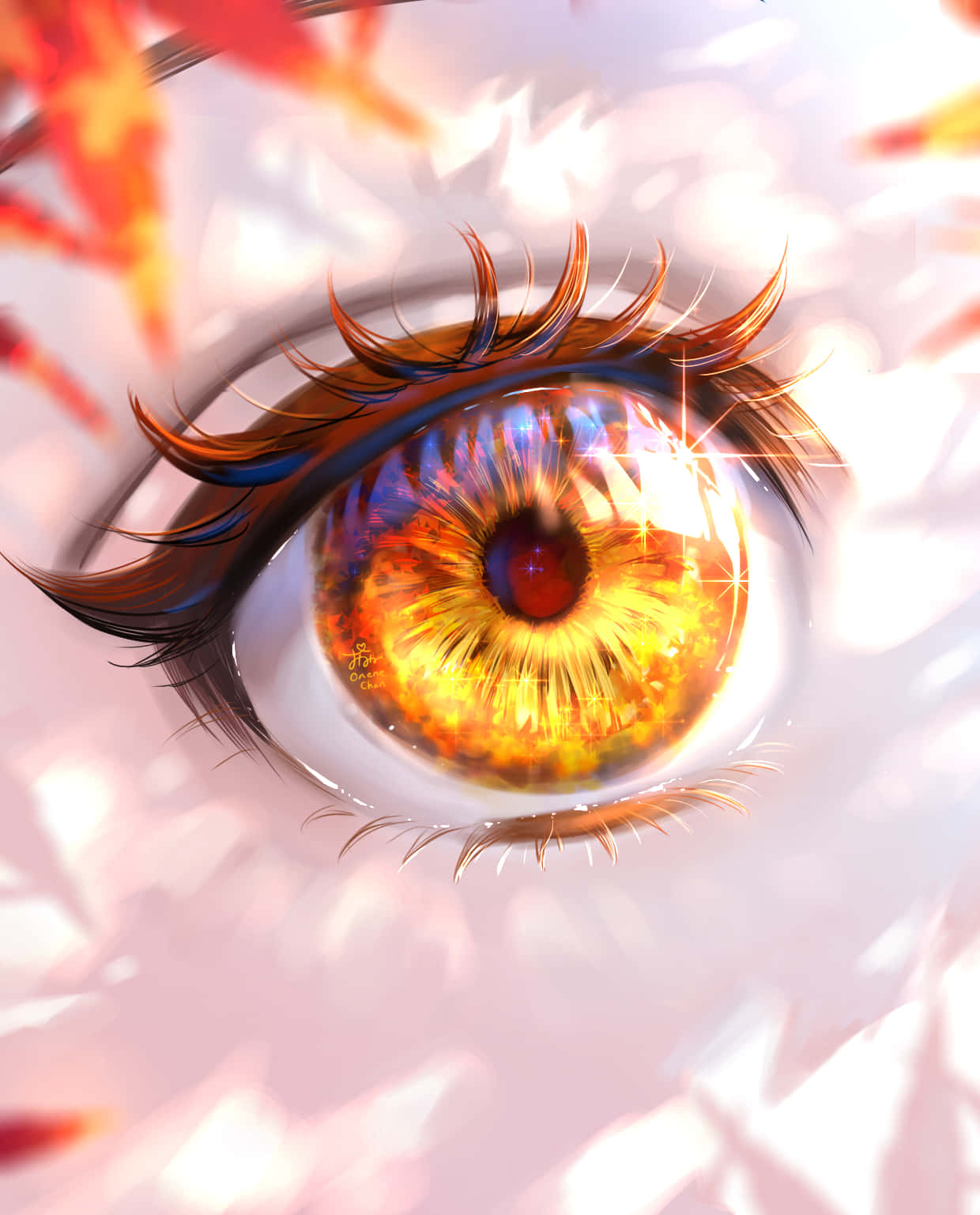 Autumn Amber Eye Closeup Art Background