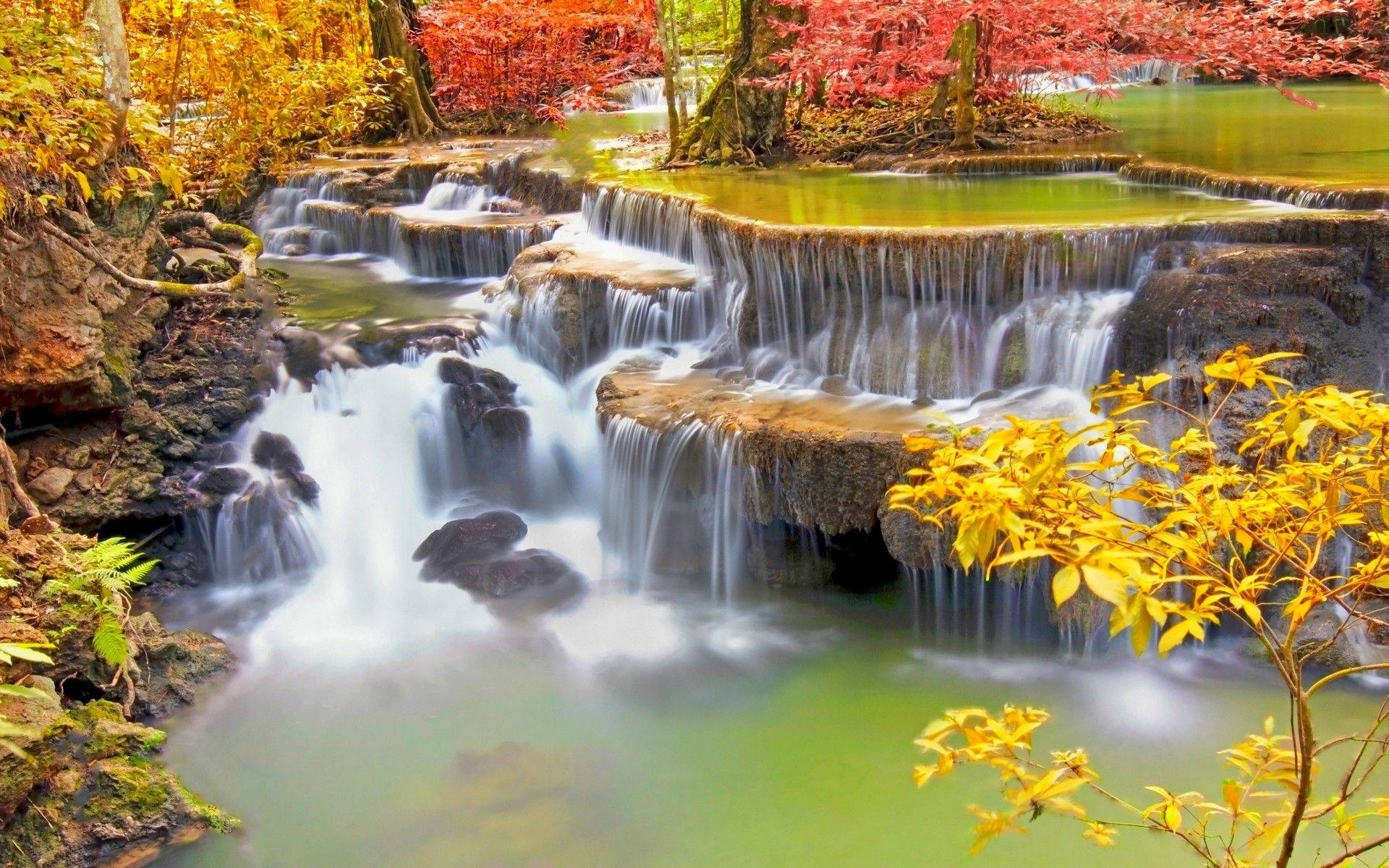 Autumn Beautiful Waterfall