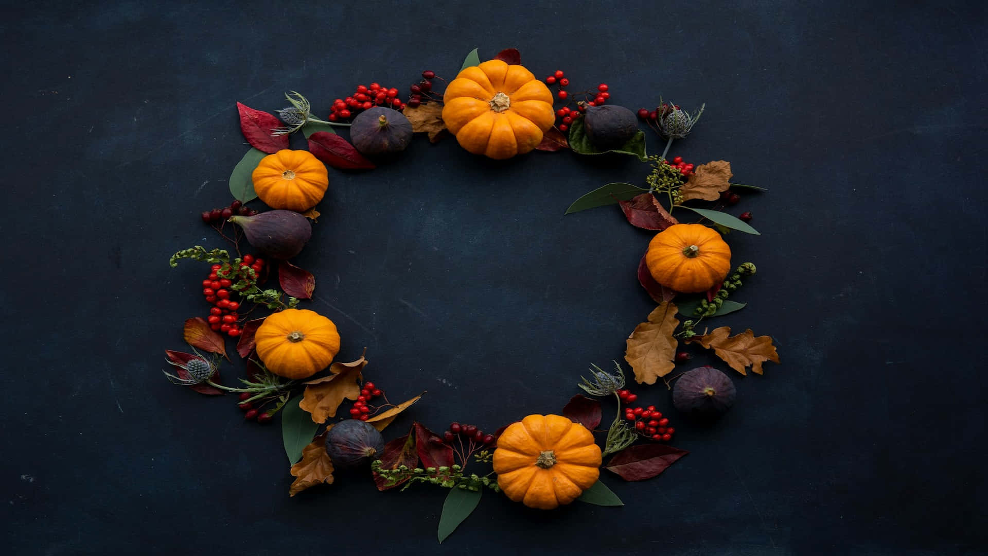 Autumn Harvest Wreath Desktop Background Background