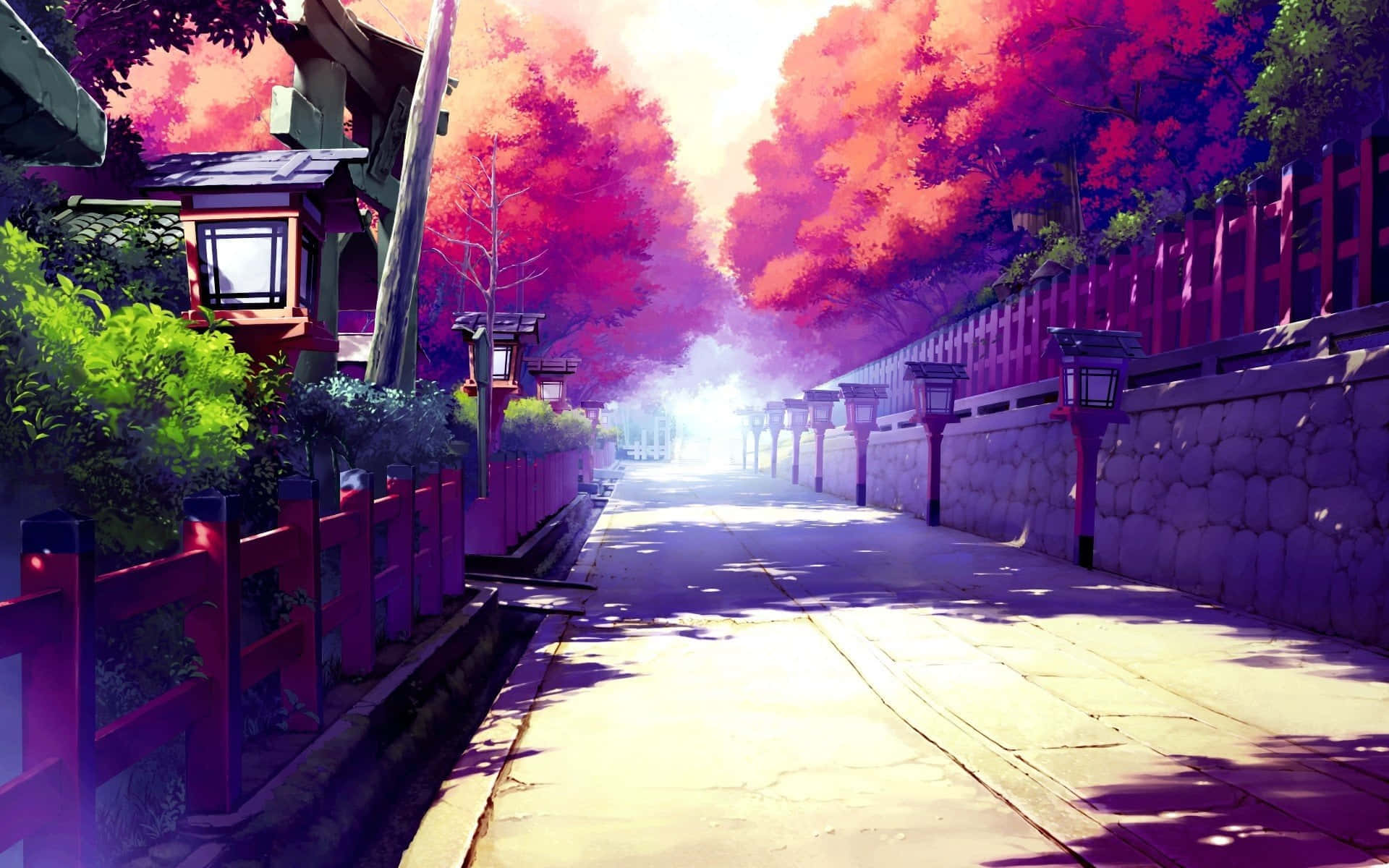 Autumn Infused Traditional Japanese Street Background
