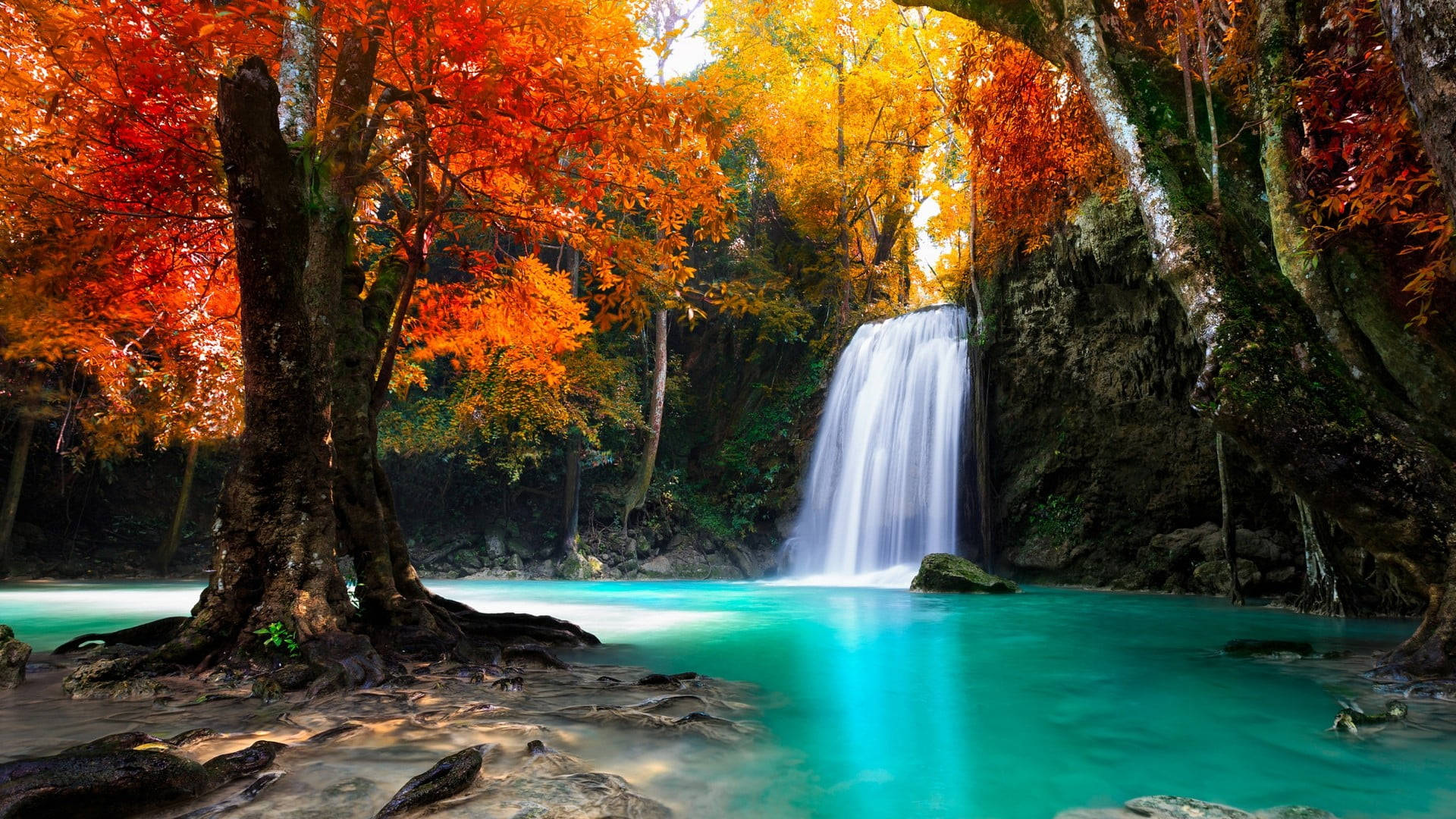 Autumn Macbook Waterfall Background