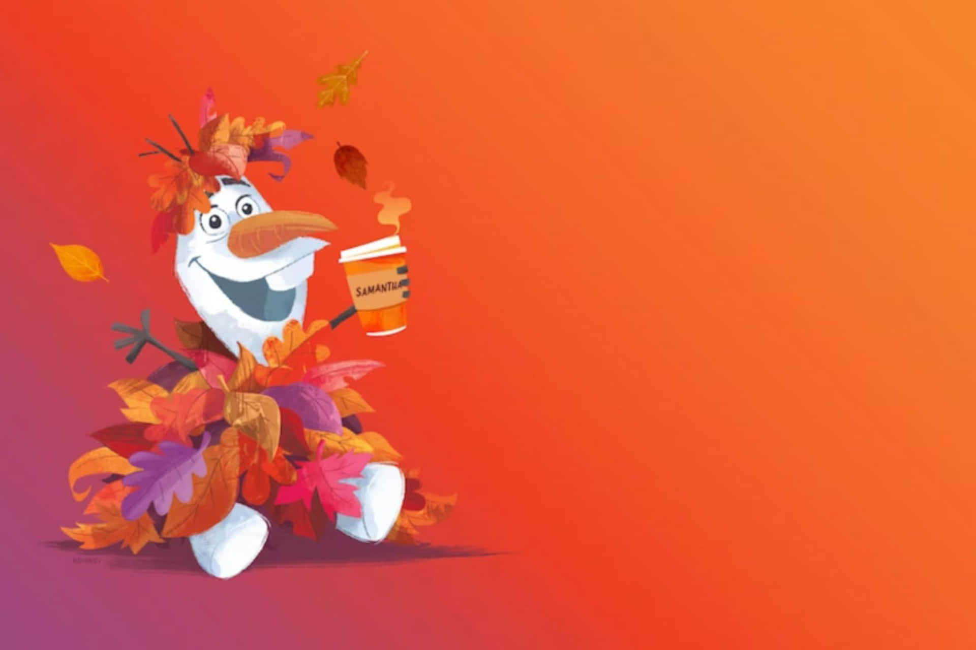 Autumn Olaf Disney Character Background
