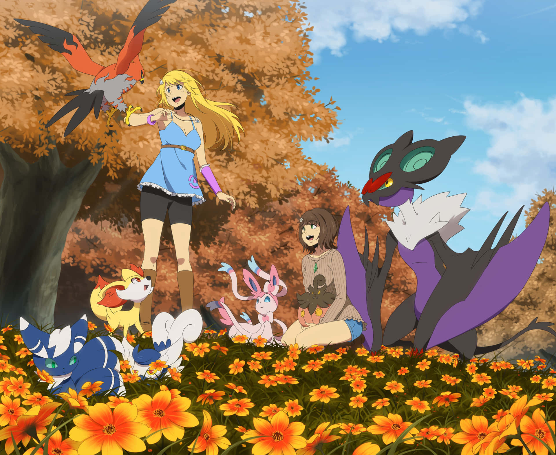 Autumn Pokemon Gathering Background