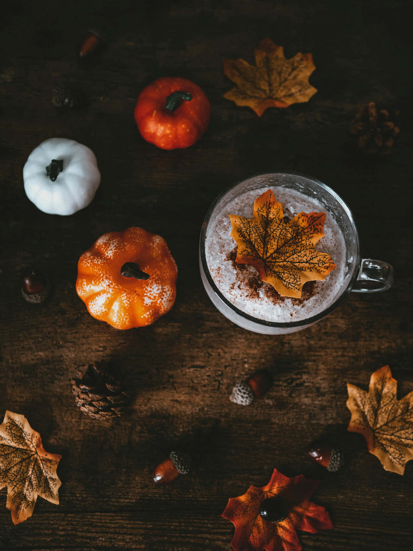 Autumn Pumpkin Spice Latte Scene Background