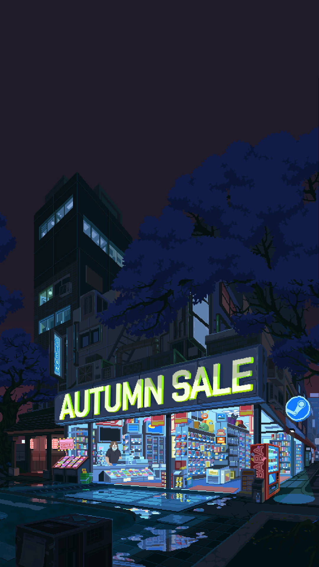 Autumn Sale Store In Aesthetic Pixel Art