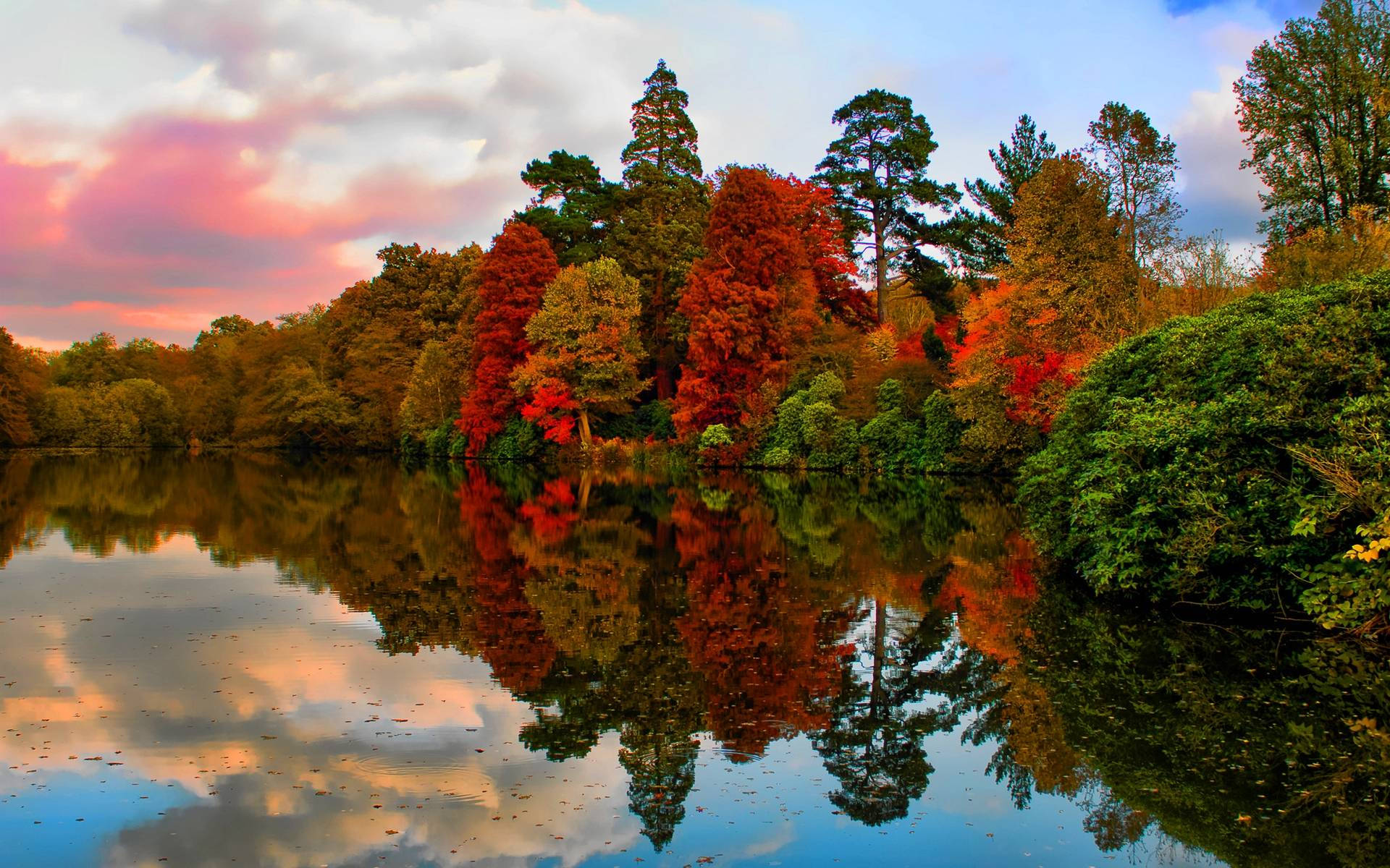 Autumn Season Reflection Background