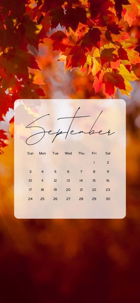 Autumn September Calendar Wallpaper Background