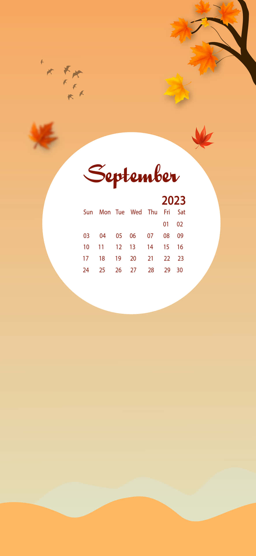 Autumn September2023 Calendar Background