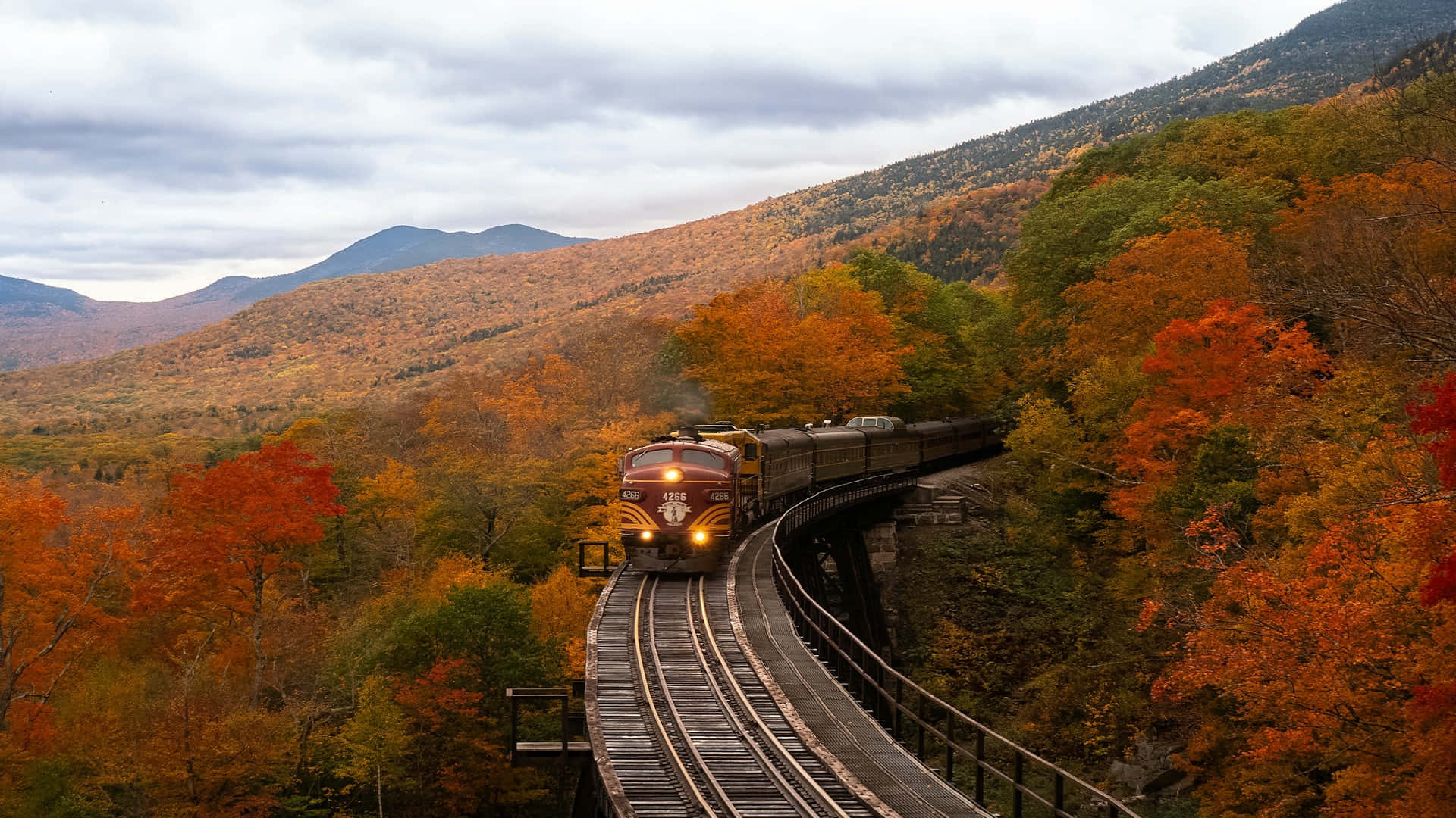Autumn Train Journey H D Desktop Background