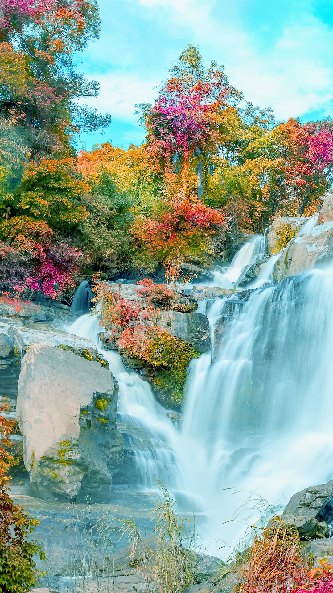 Autumnal Waterfall Serenity4 K U H D Background