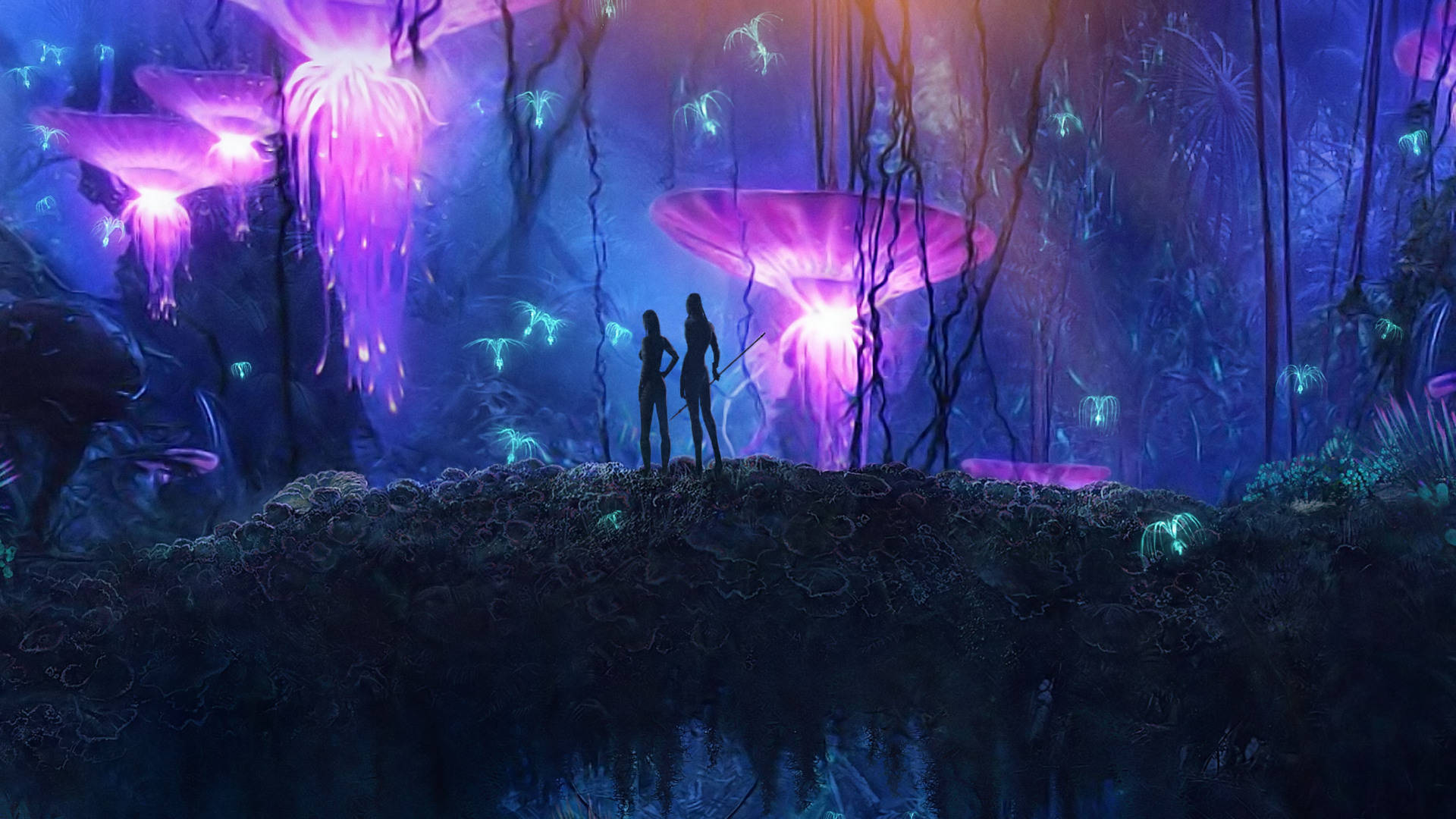 Avatar Bioluminescent Foliage Background