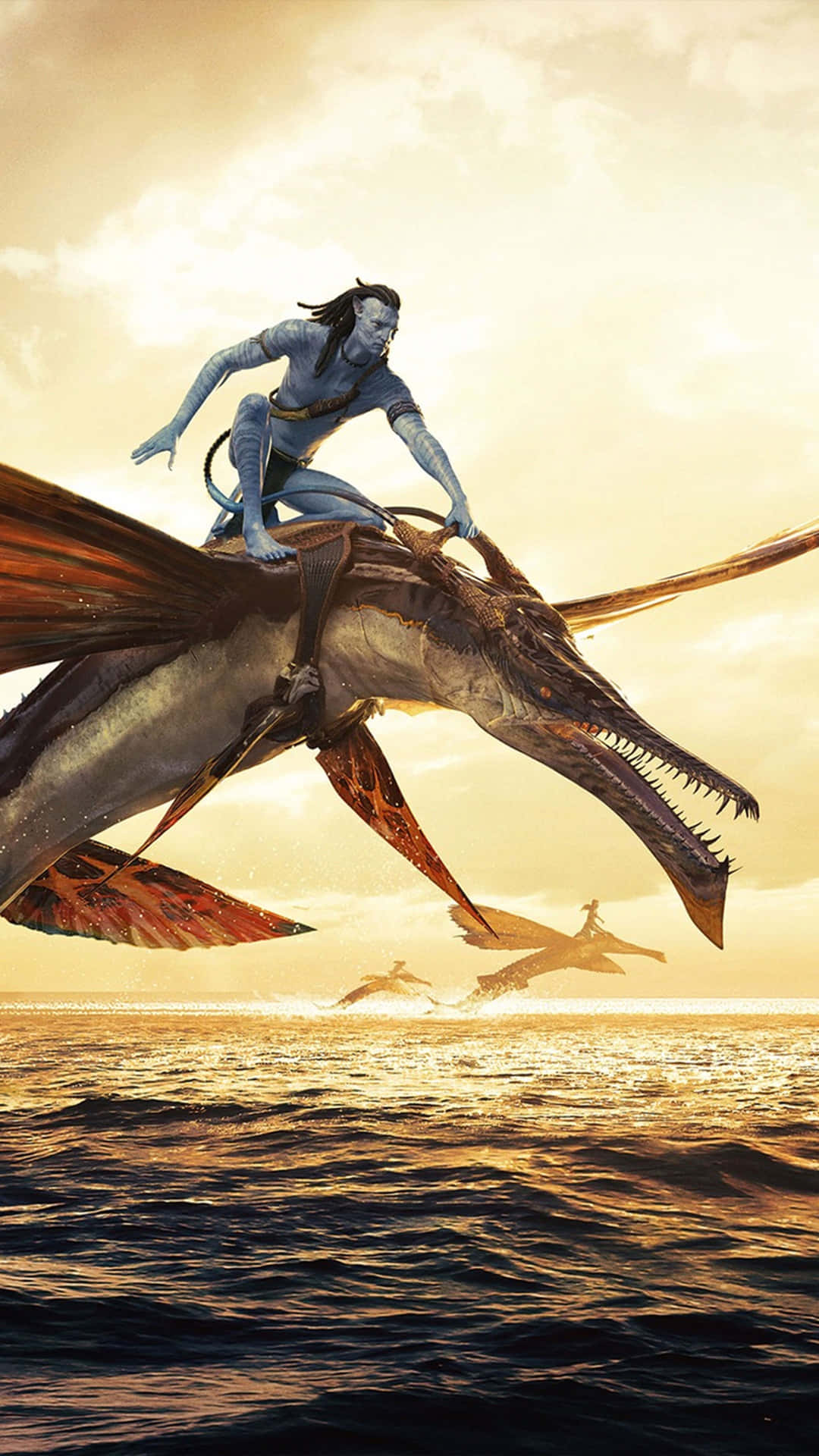 Avatar Flying Creature Sunset Background