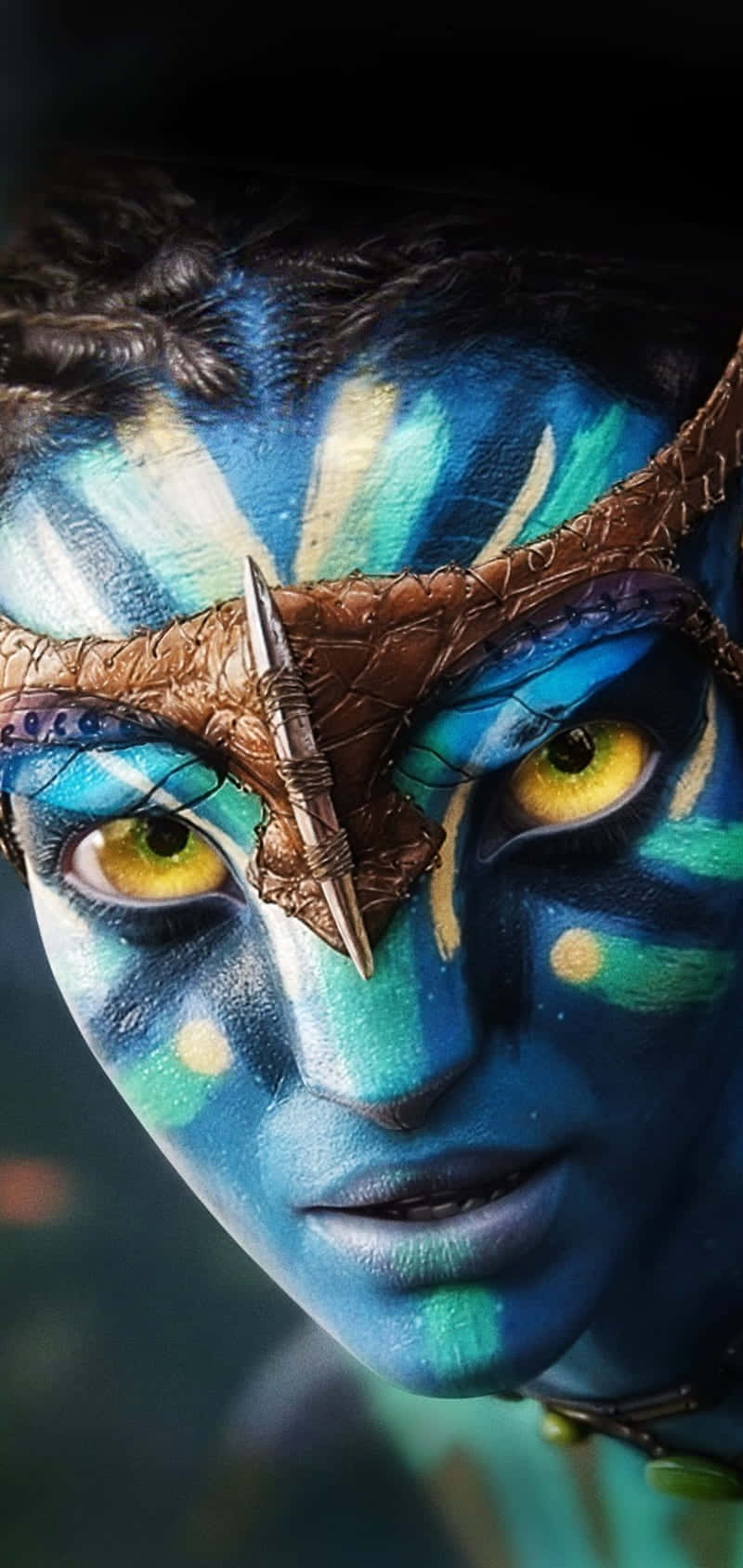 Avatar Inspired Makeup Closeup Background