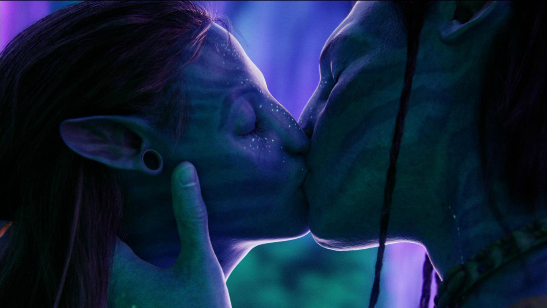 Avatar Jake And Neytiri Kiss Background