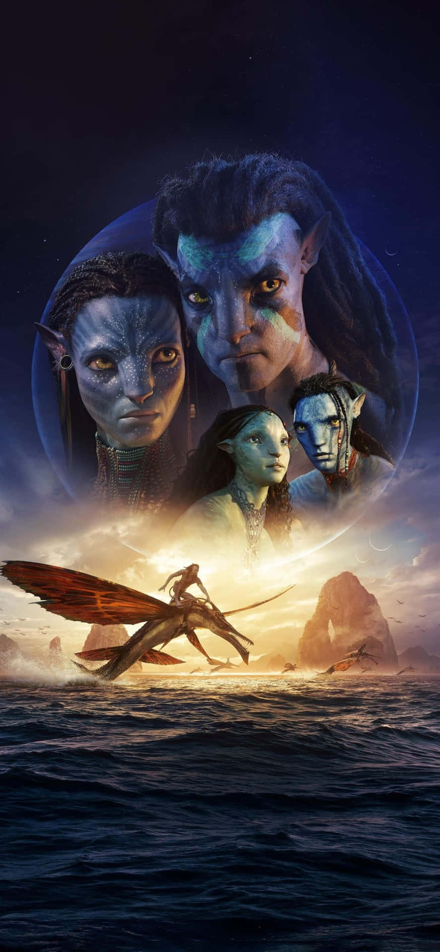 Avatar Movie Characters Ocean Backdrop Background
