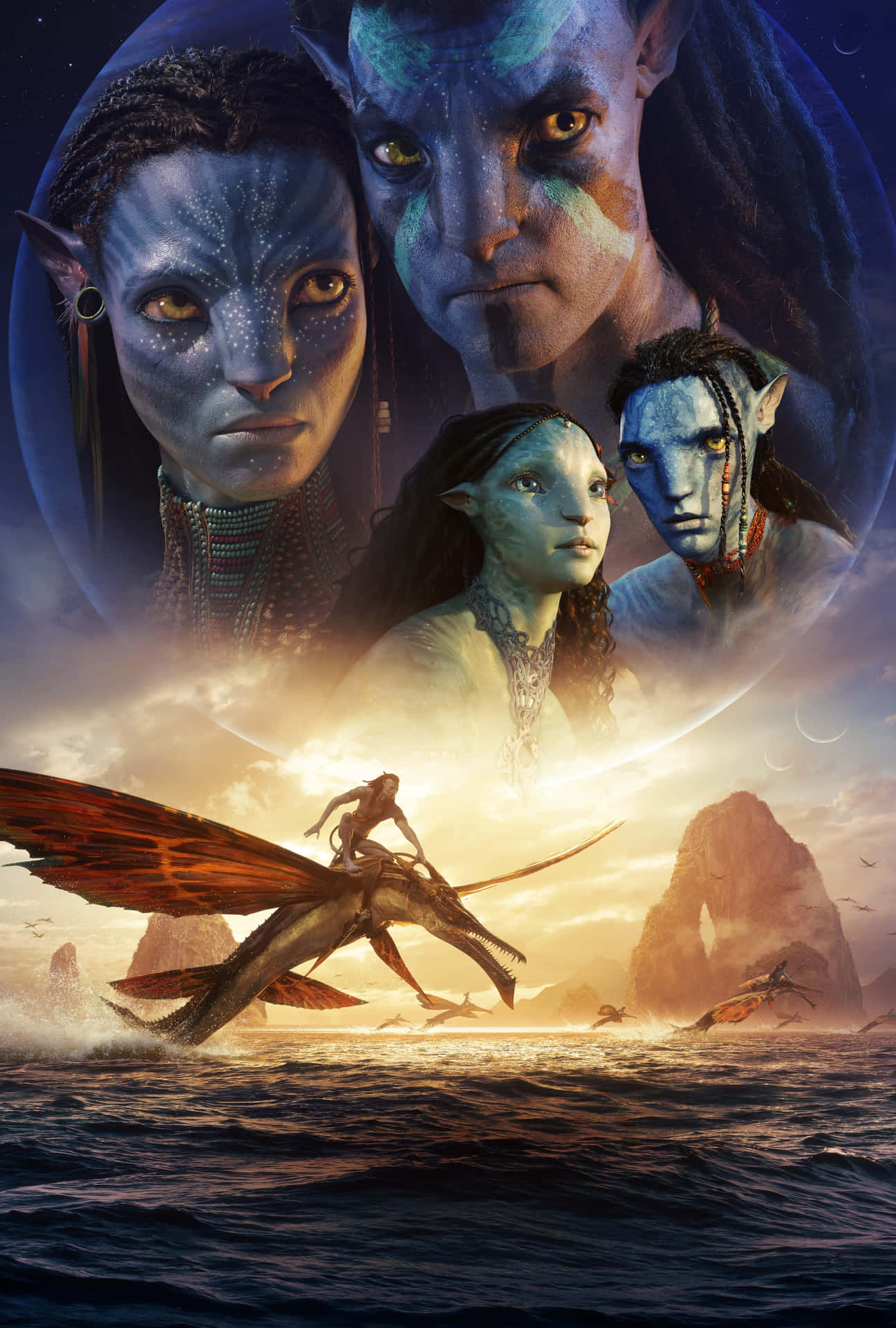 Avatar Movie Charactersand Dragon Creatures Background