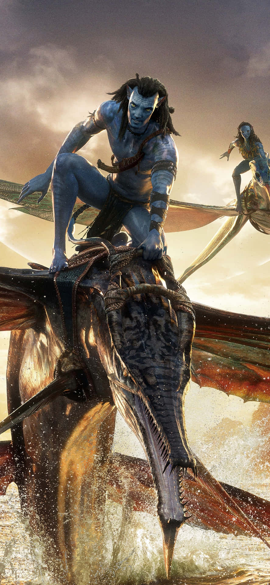 Avatar Na'vi Riding Banshee Background