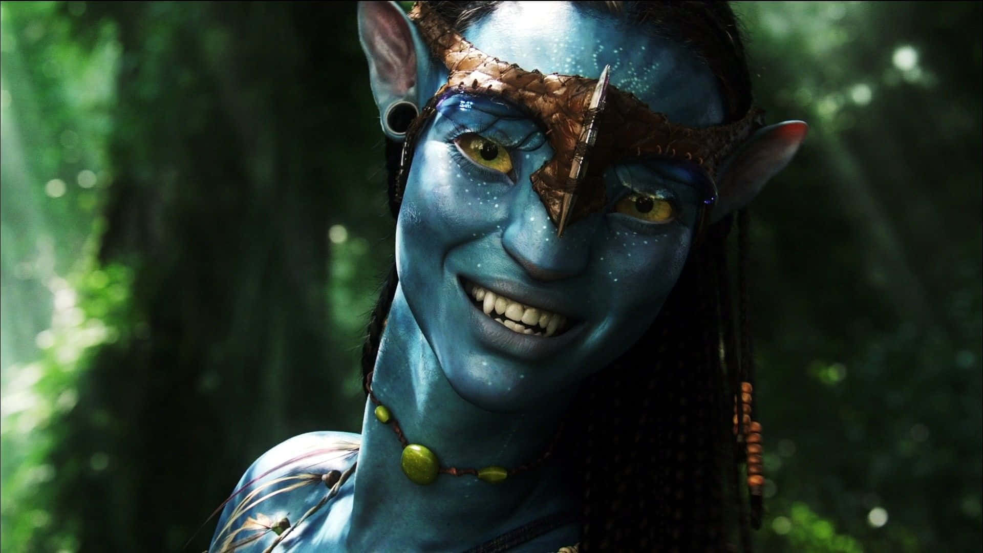 Avatar Pandora Blue Woman Smiling Background