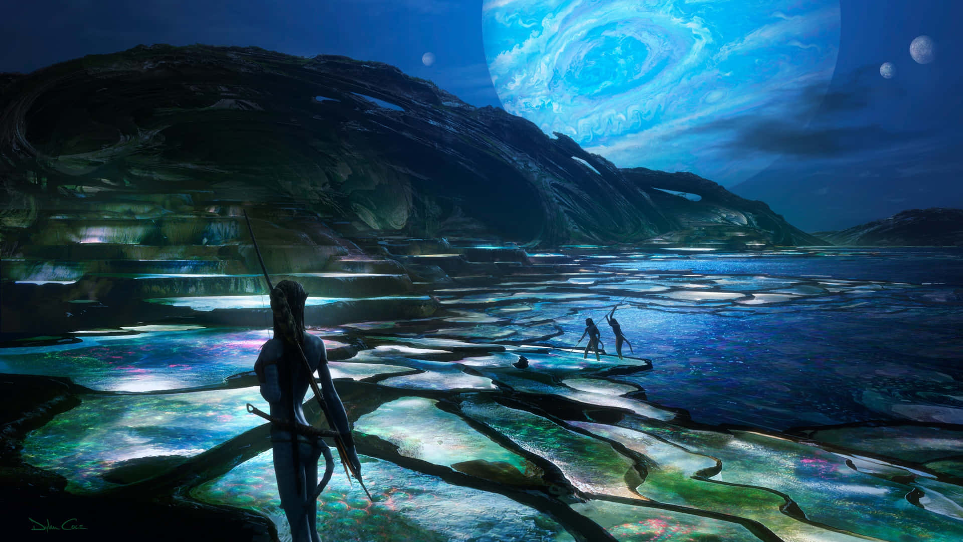Avatar Pandora Standing On Rock Background