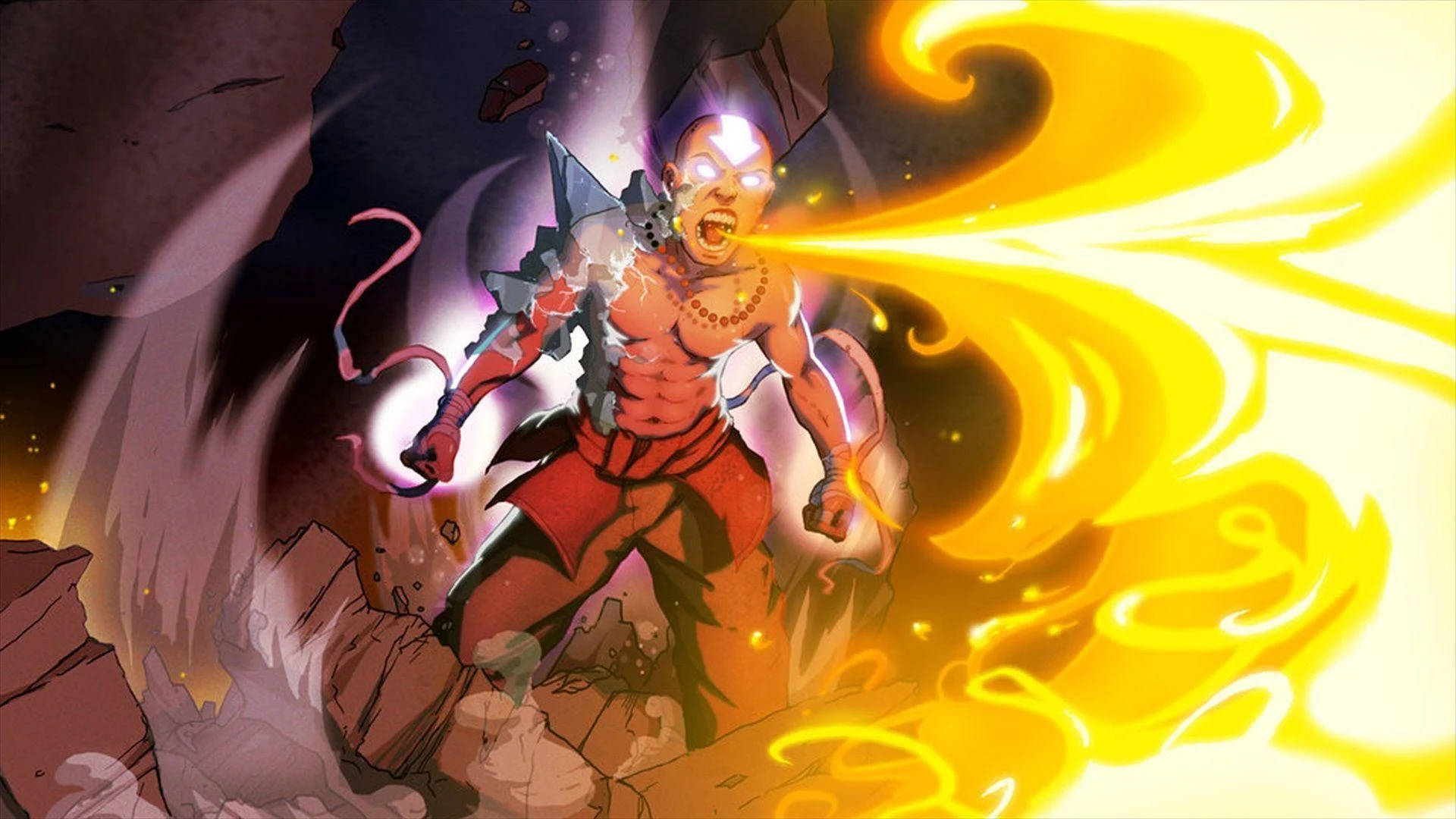 Avatar State Aang Using Earth Element