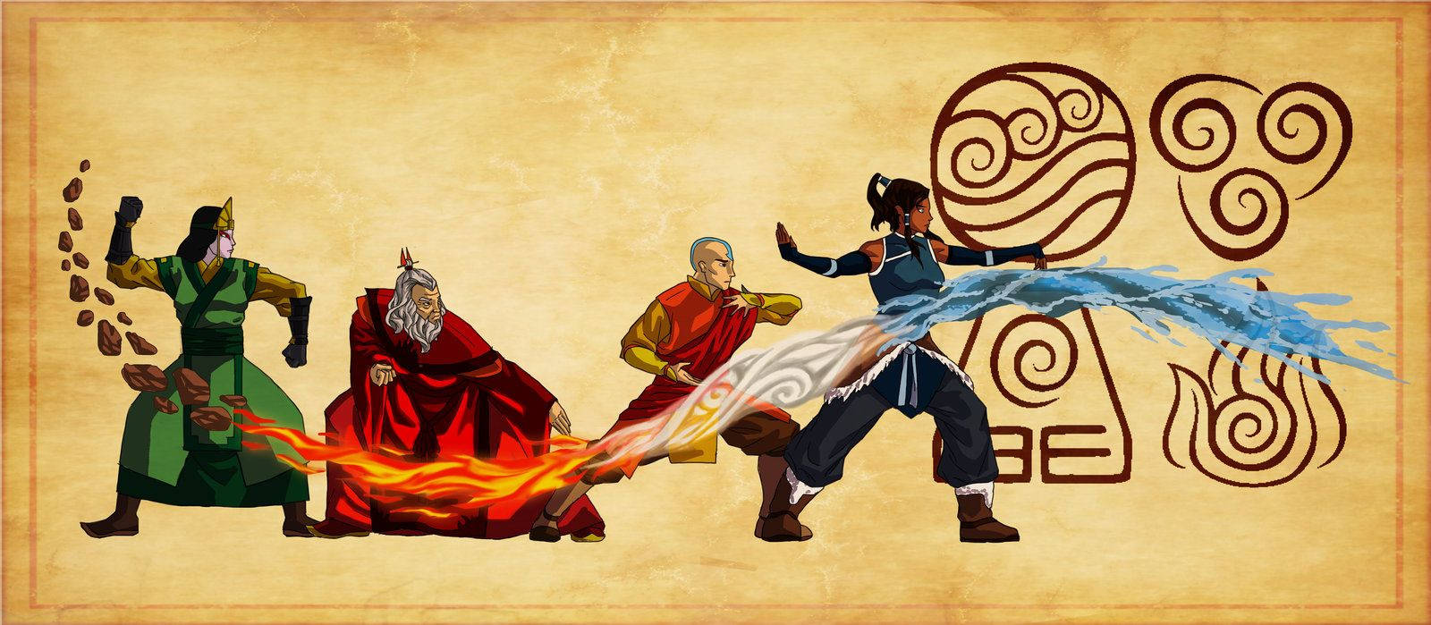Avatar The Last Airbender Four Avatars Background