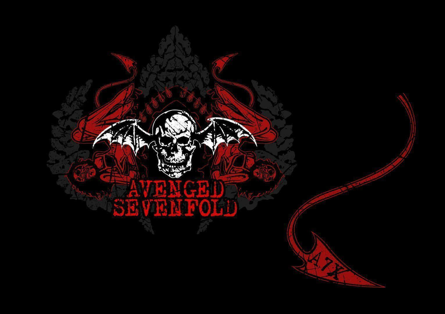 Avenged Sevenfold Logo On A Black Background Background