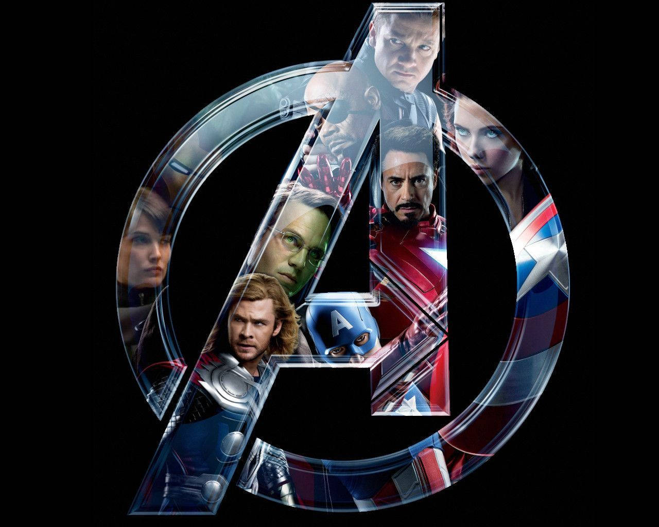 Avenger 3d Heroes In Logo Background