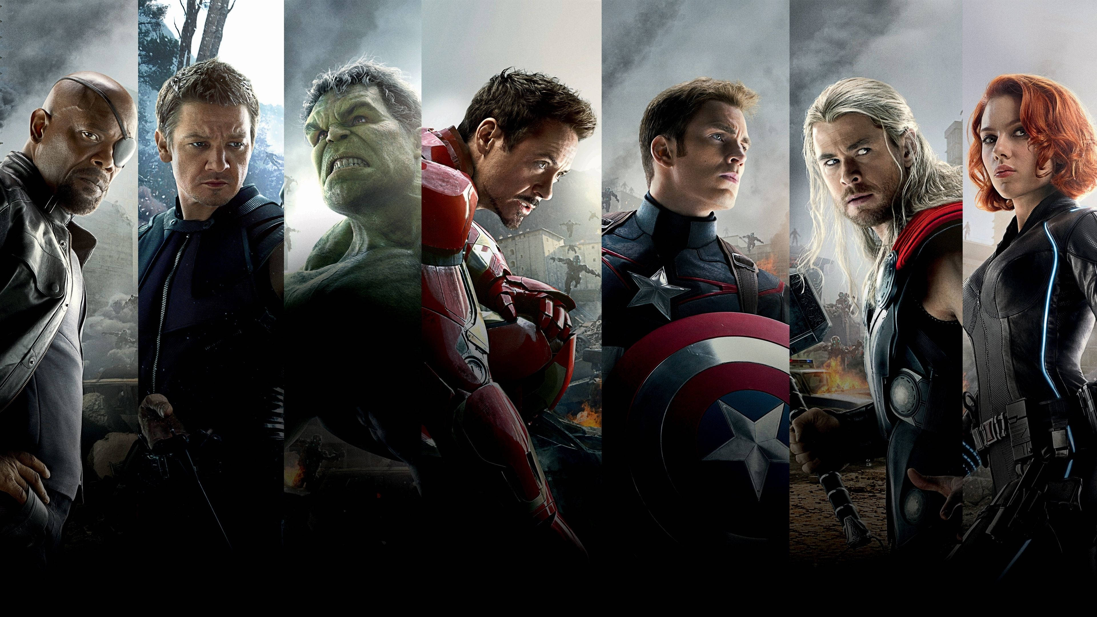 Avengers Age Of Ultron Grid Photo Desktop Background