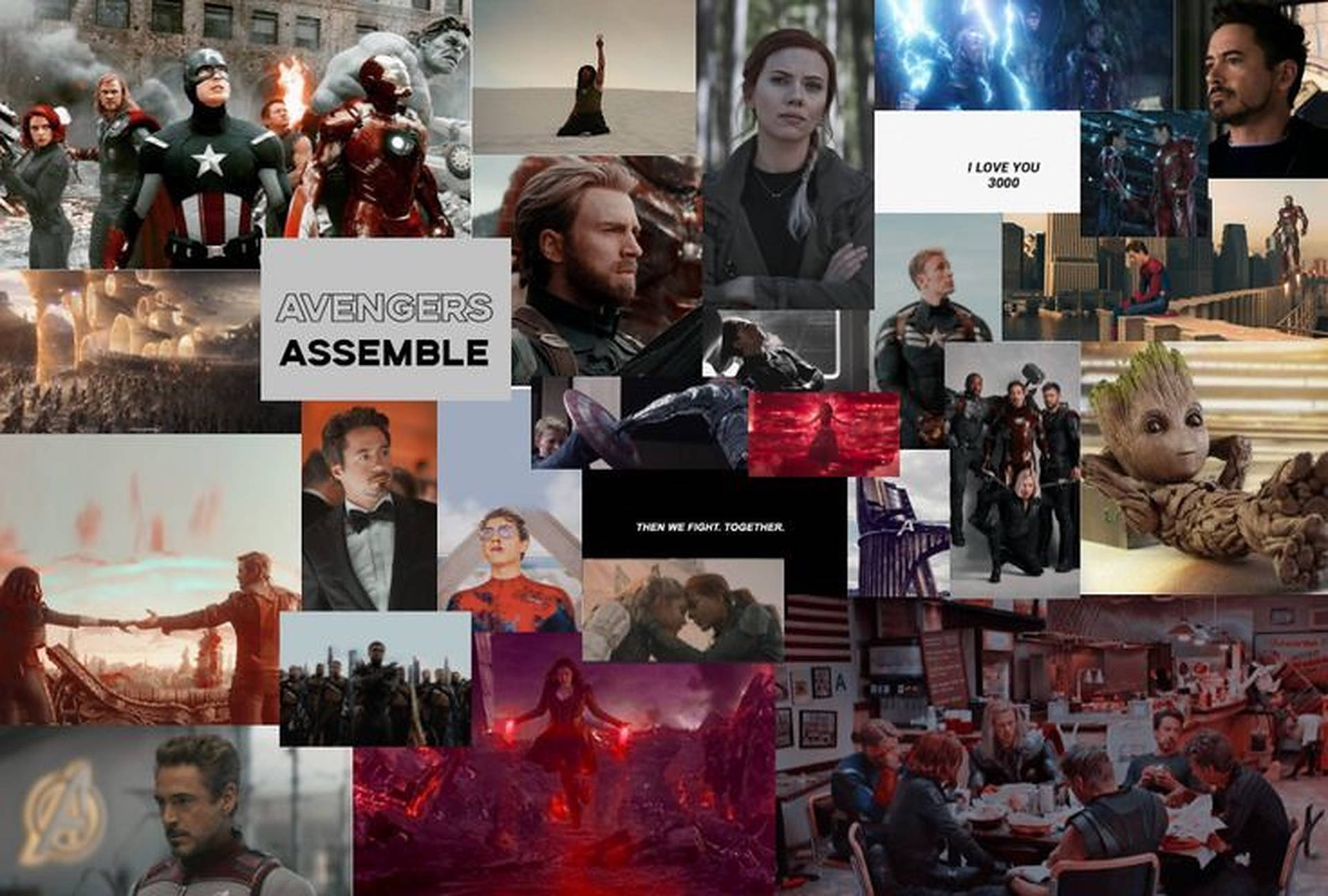 Avengers Assemble Aesthetic Collage Background