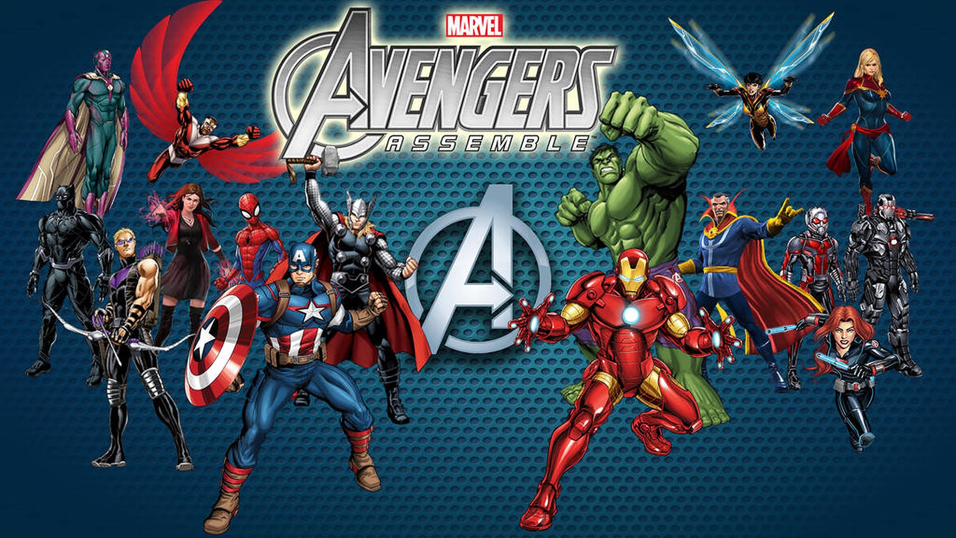 Avengers Assemble Blue Art Background