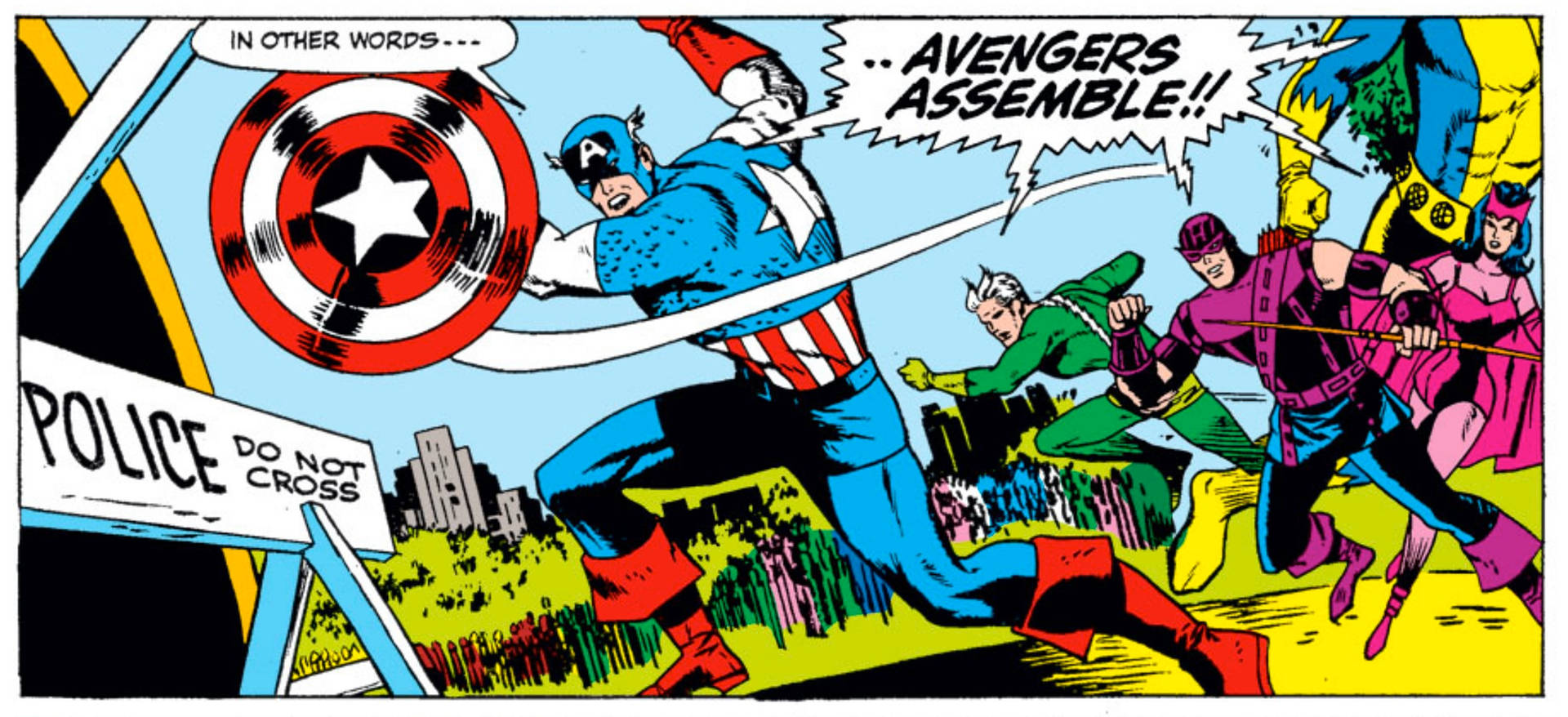 Avengers Assemble Comic Scene Background