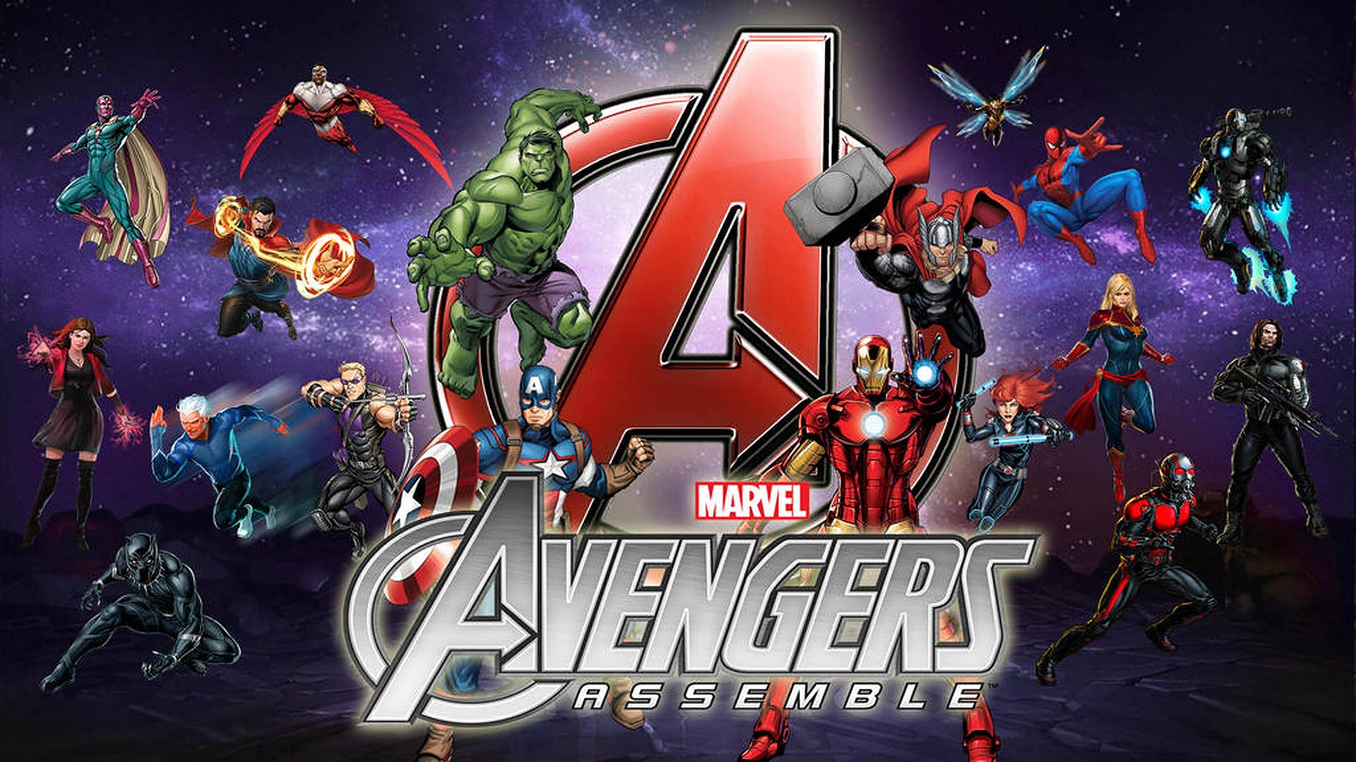 Avengers Assemble Galaxy Art Background