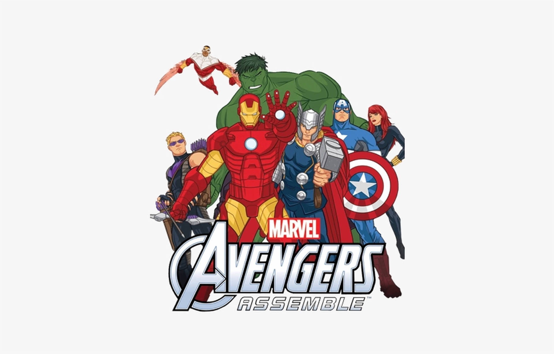 Avengers Assemble In Powerful Stance Background