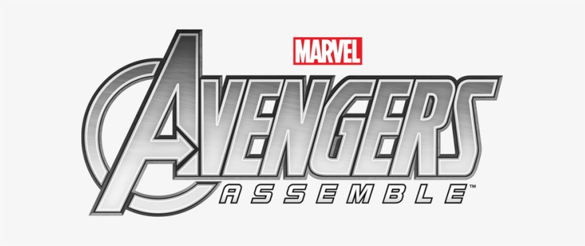 Avengers Assemble Silver Logo Background
