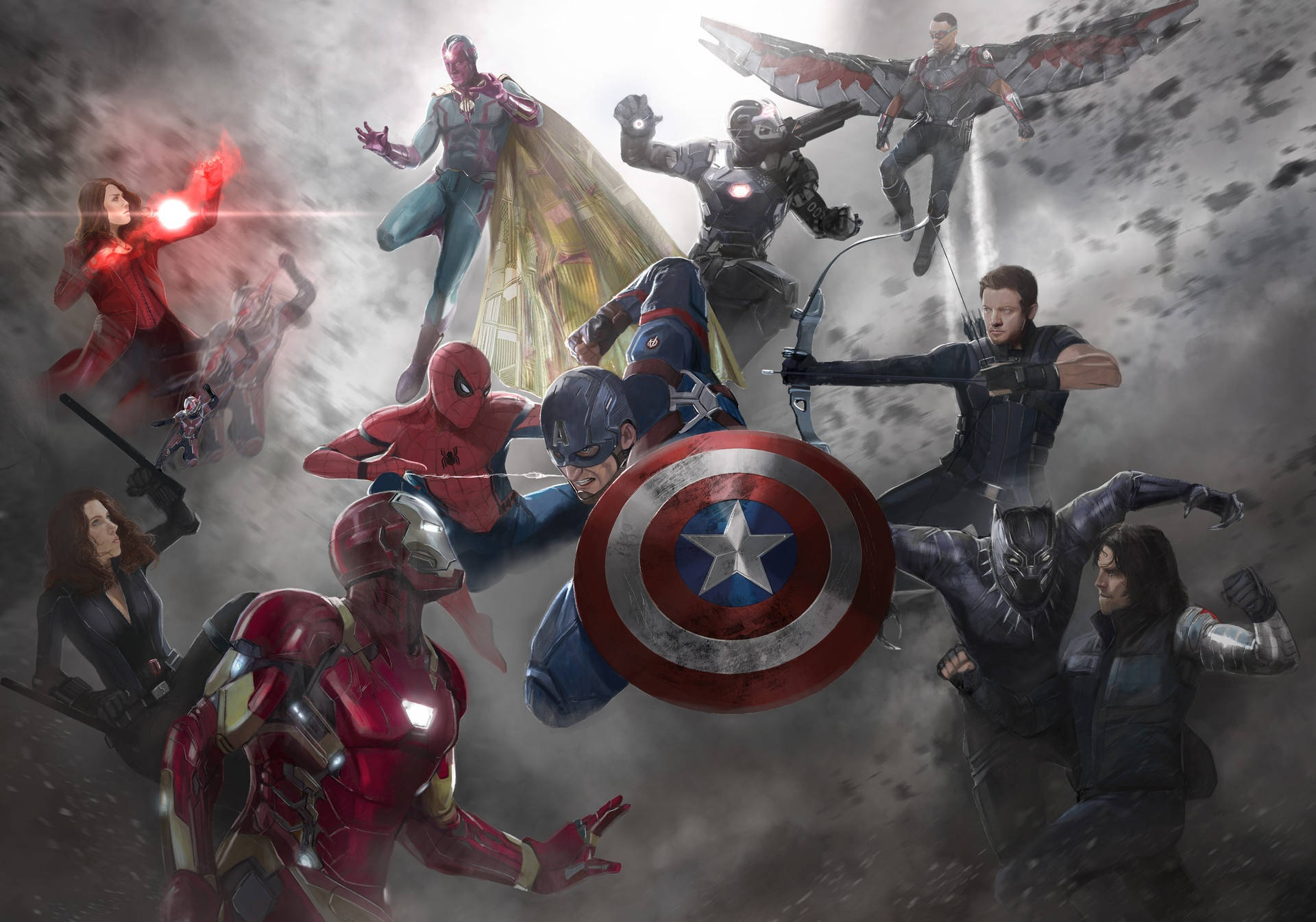 Avengers' Battle Poses Captain America Civil War