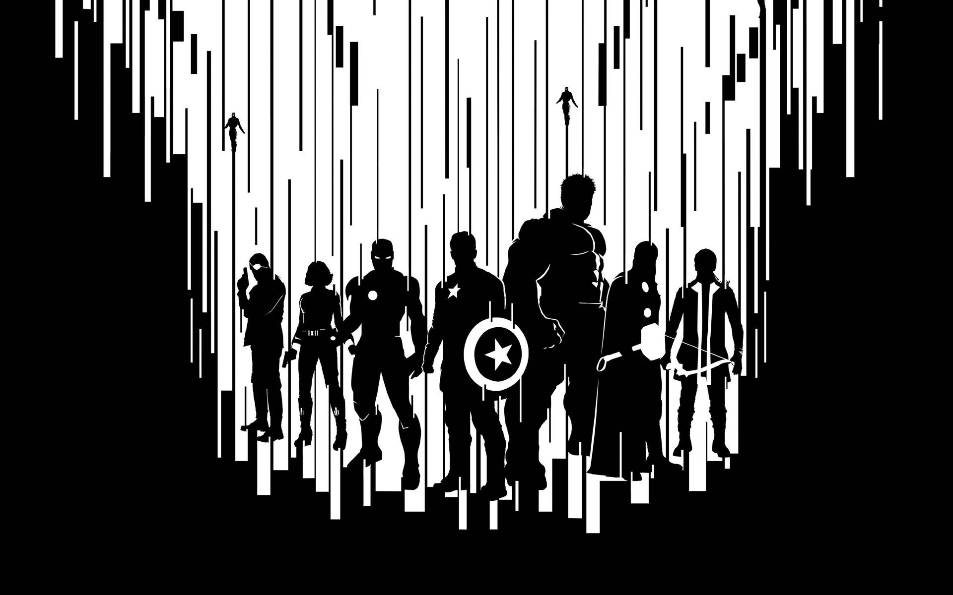 Avengers Black And White Background